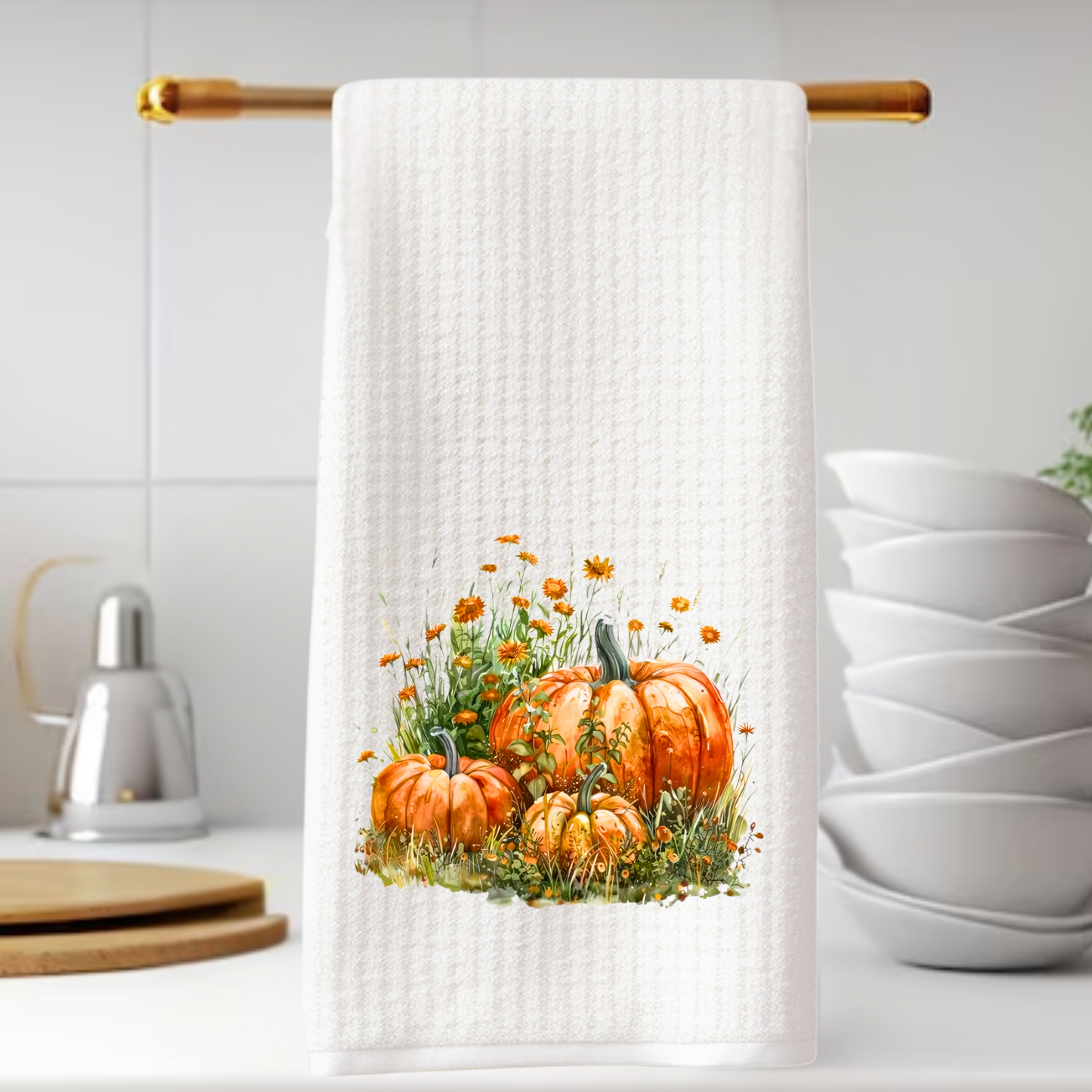 Autumn Pumpkins Tea Towel