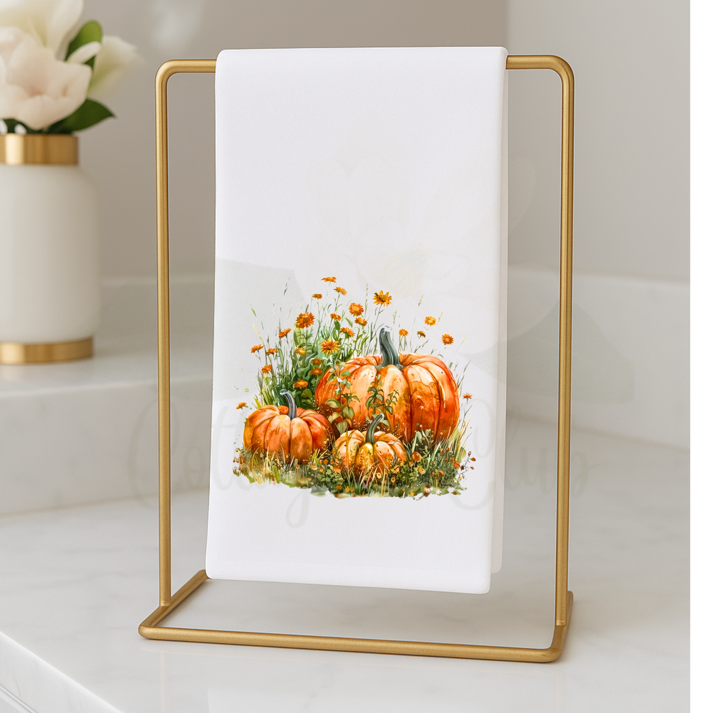 Autumn Pumpkins Tea Towel