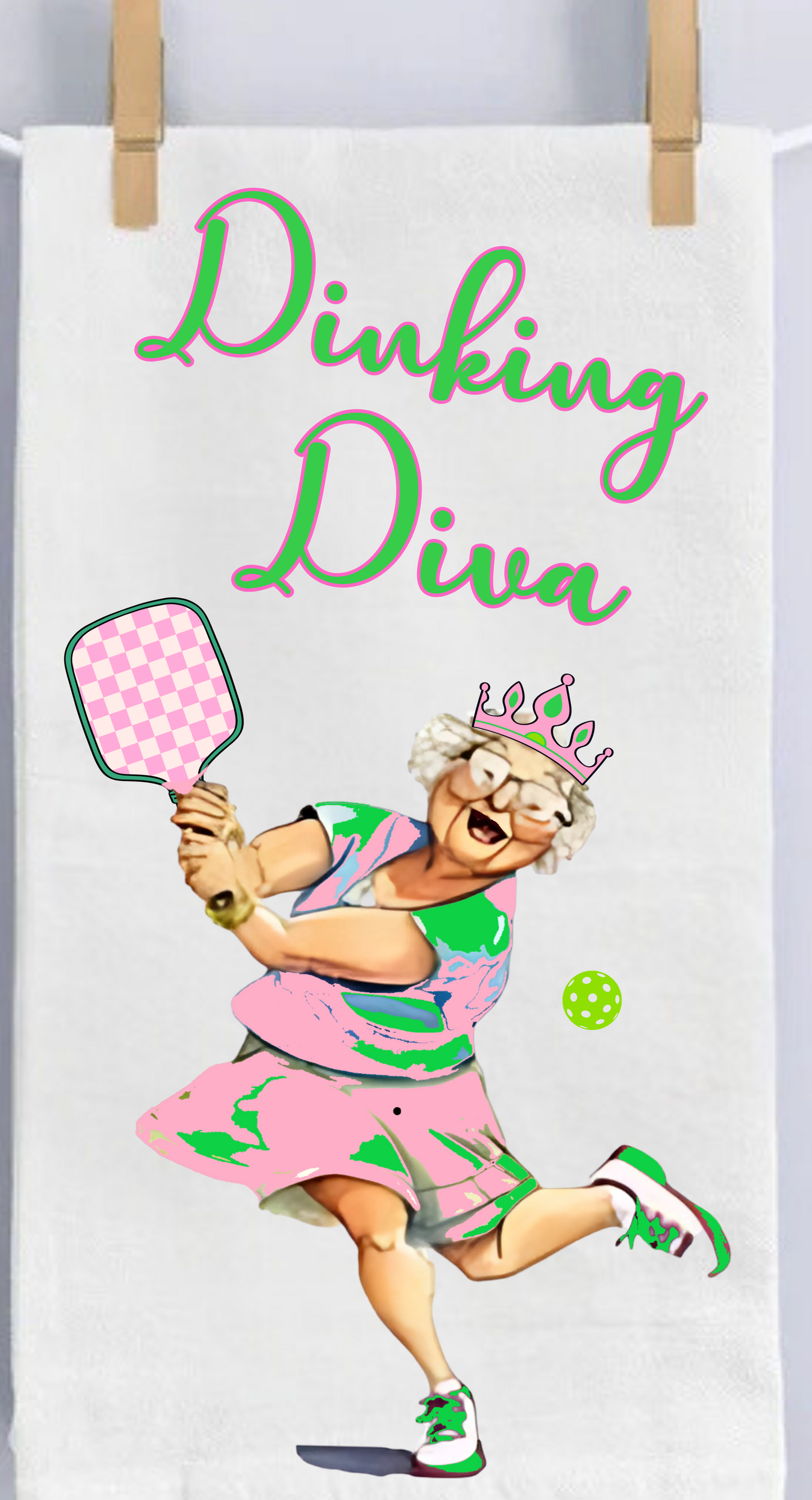 Dinking Diva Pickleball Dish Towel