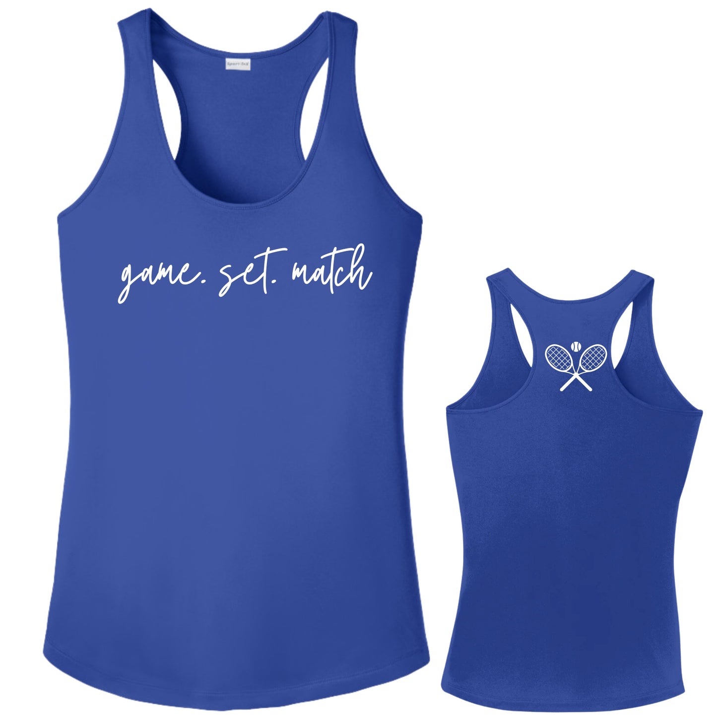 Game. Set. Match. Tennis Racerback Tank - Color Your Way
