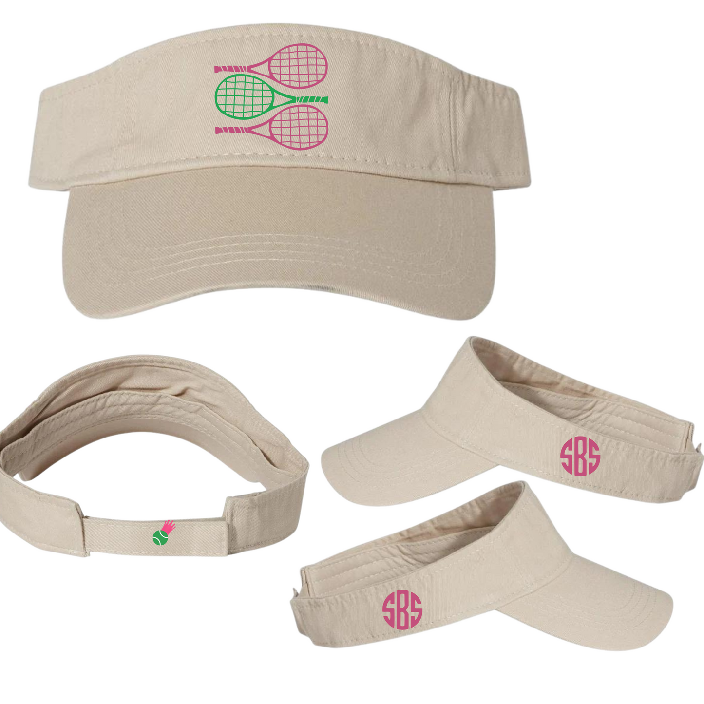 Stacked Rackets Collection - Game Day Visor - Personalize It!