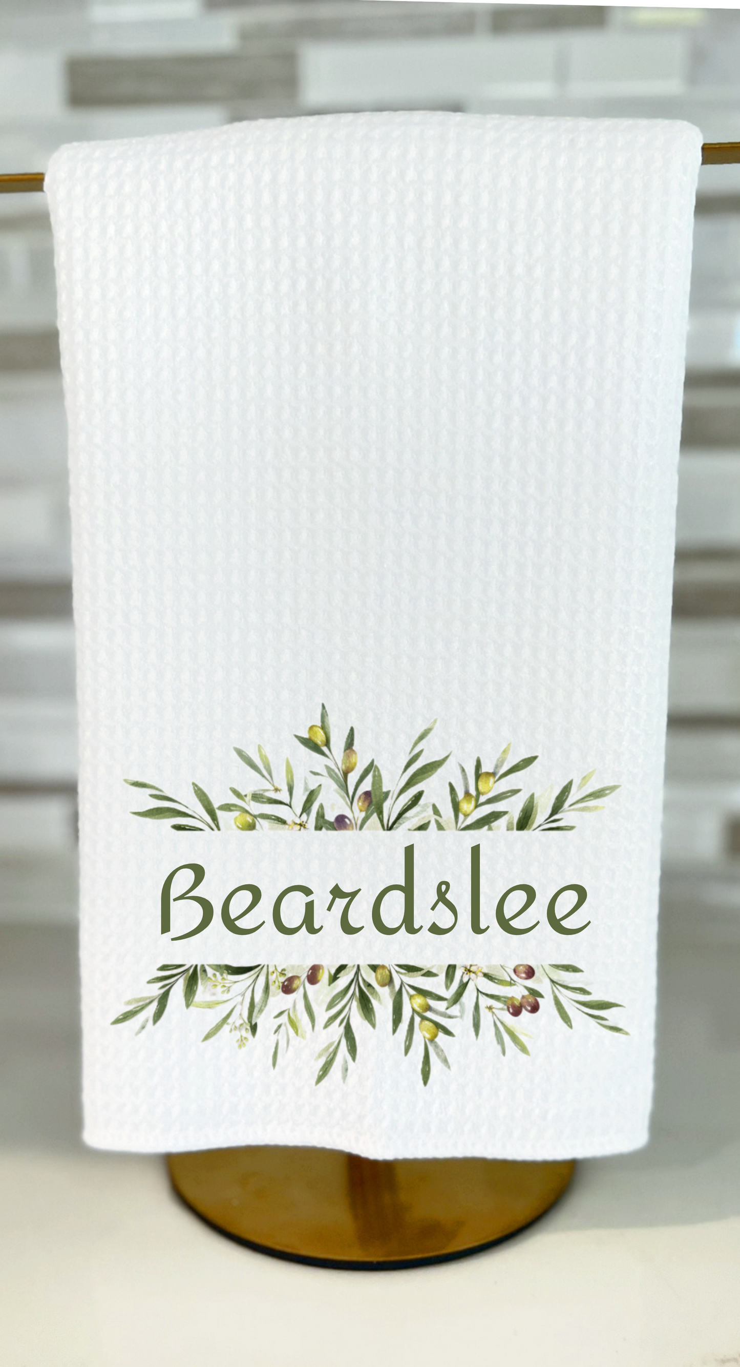 Personalized Olive Branch Tea Towel Set