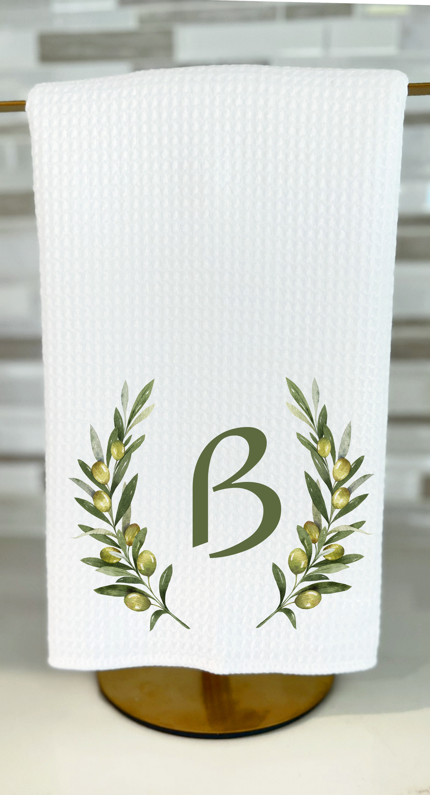 Personalized Olive Branch Tea Towel Set