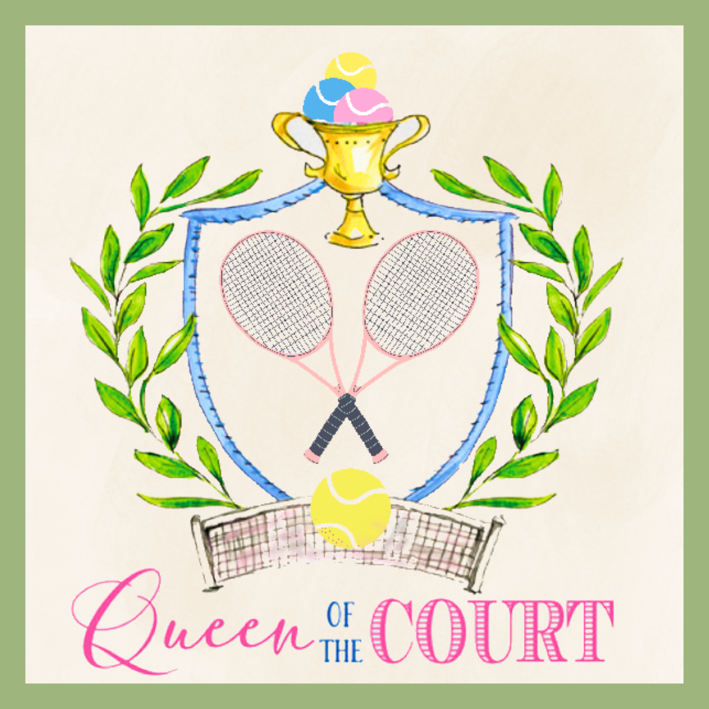 Queen of The Court Tea Towel