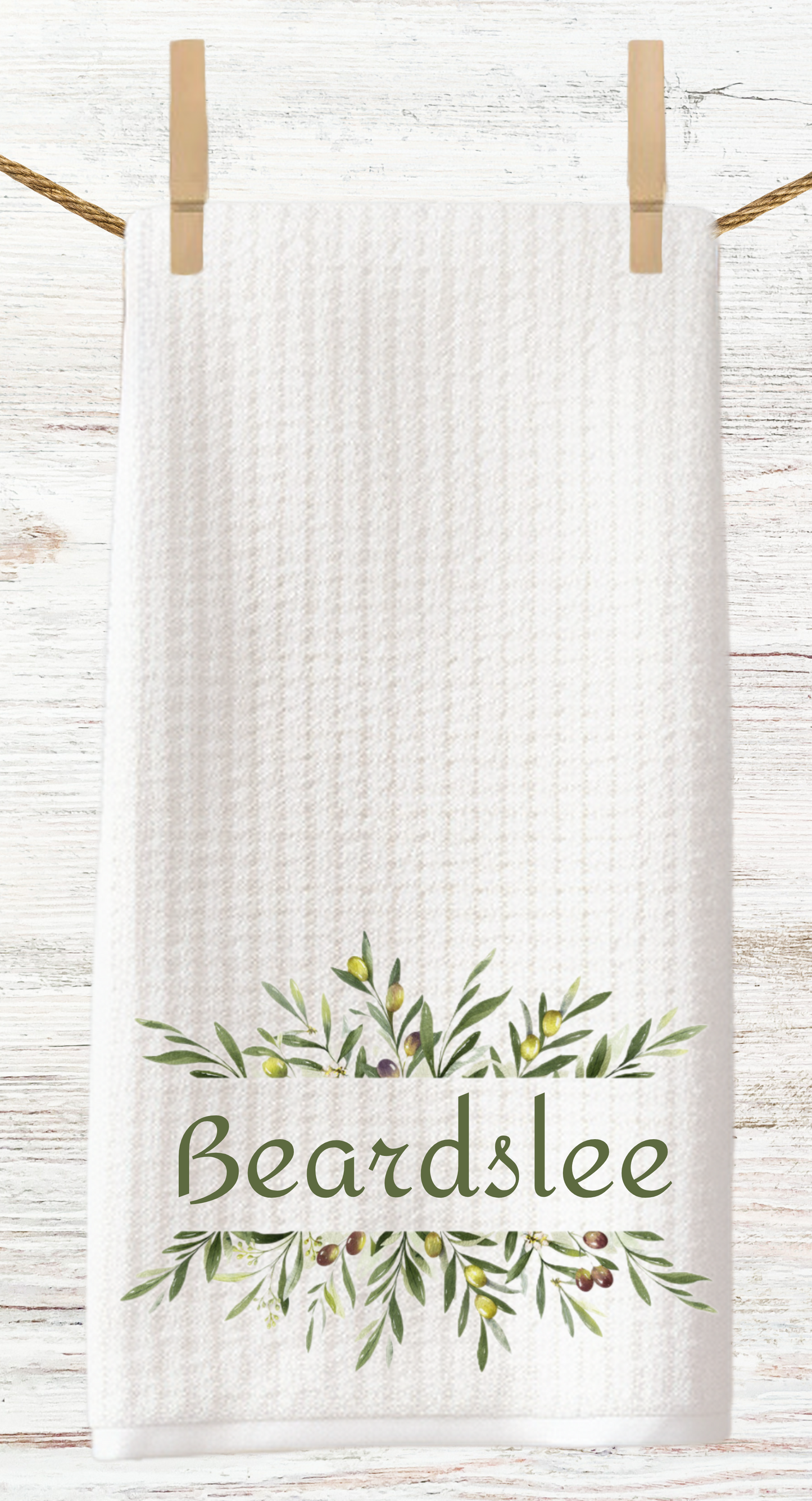 Personalized Olive Branch Tea Towel Set