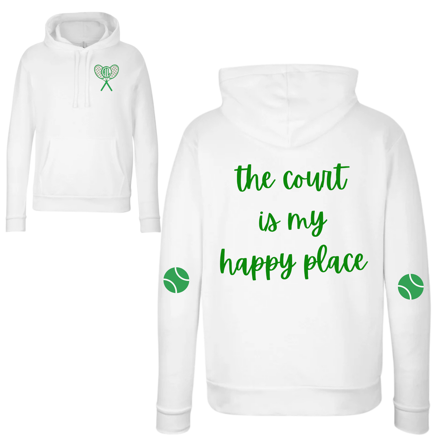 "The Court Is My Happy Place" Boyfriend Hoodie