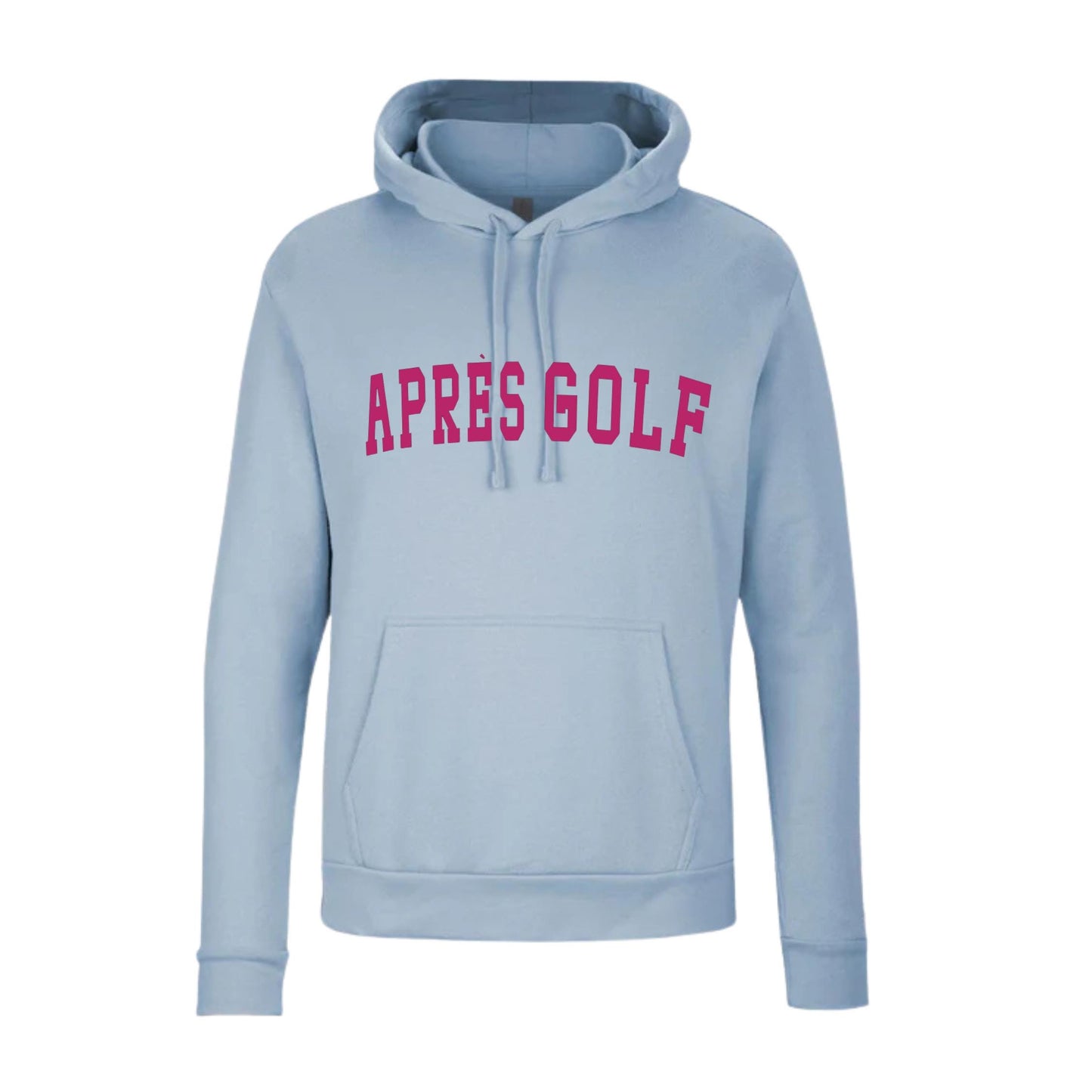 Après Golf Hoodie - Cozy White Sweatshirt with Bold Navy Lettering - Unisex Golf Lover Gift - Perfect Post-Round Comfort Apparel