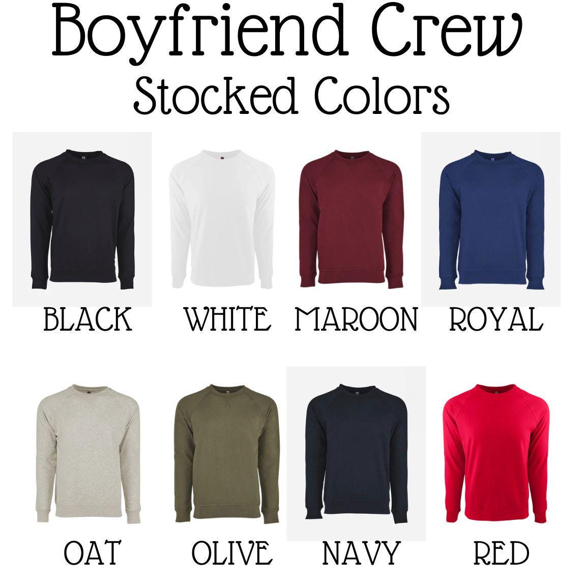 Après Golf Boyfriend Crew - Cozy White Sweatshirt with Bold Navy Lettering - Unisex Golf Lover Gift - Perfect Post-Round Comfort Apparel