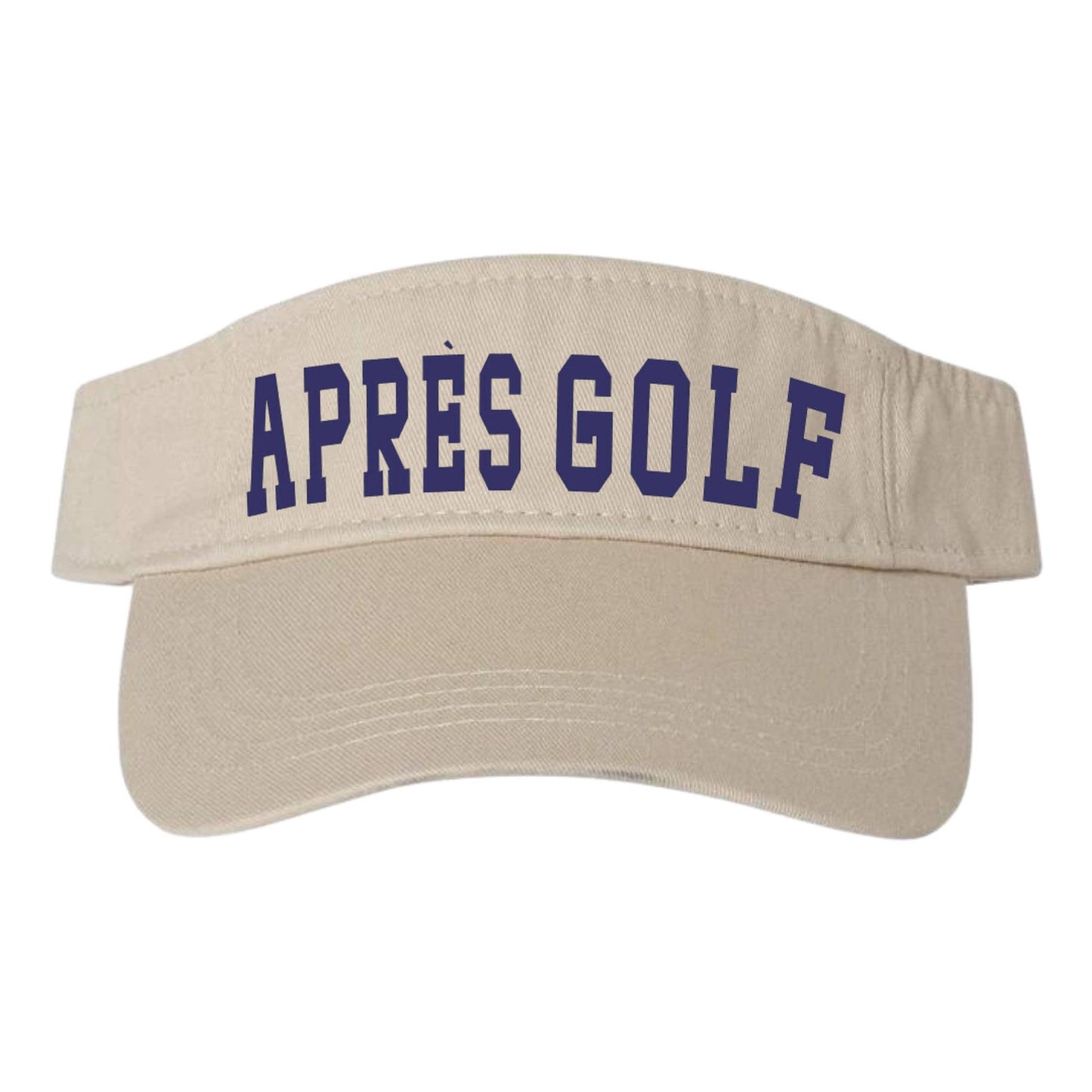 Après Golf Visor - Stylish White Golf Cap with Navy Embroidery - Perfect Clubhouse Accessory - Gift for Golf Lovers, Unisex Style
