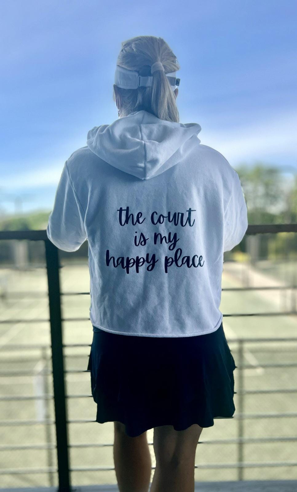 The Court Is My Happy Place Bella Crew Sweatshirt