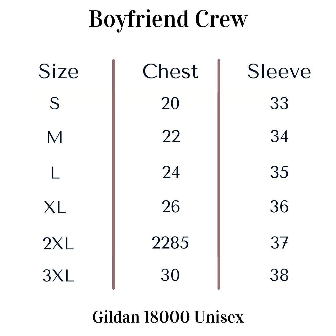 Après Golf Boyfriend Crew - Cozy White Sweatshirt with Bold Navy Lettering - Unisex Golf Lover Gift - Perfect Post-Round Comfort Apparel