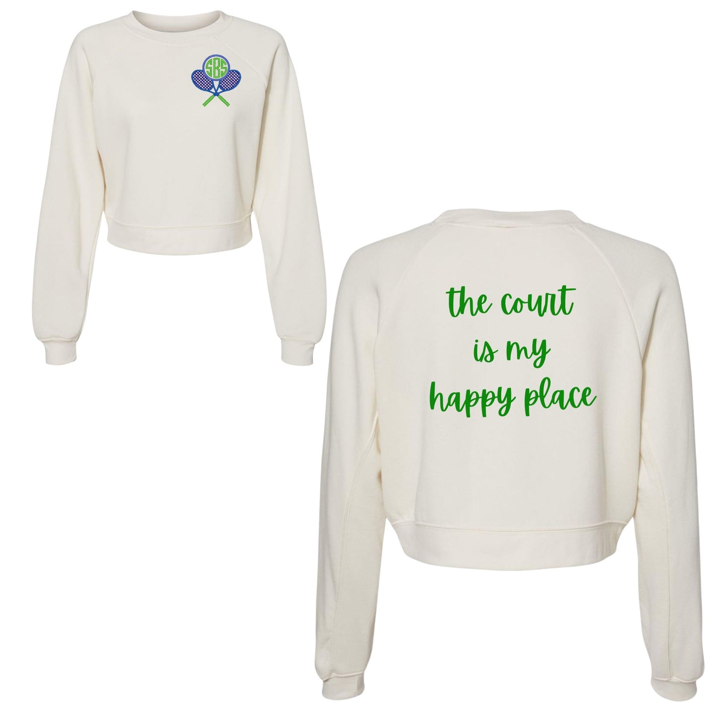 The Court Is My Happy Place Bella Crew Sweatshirt
