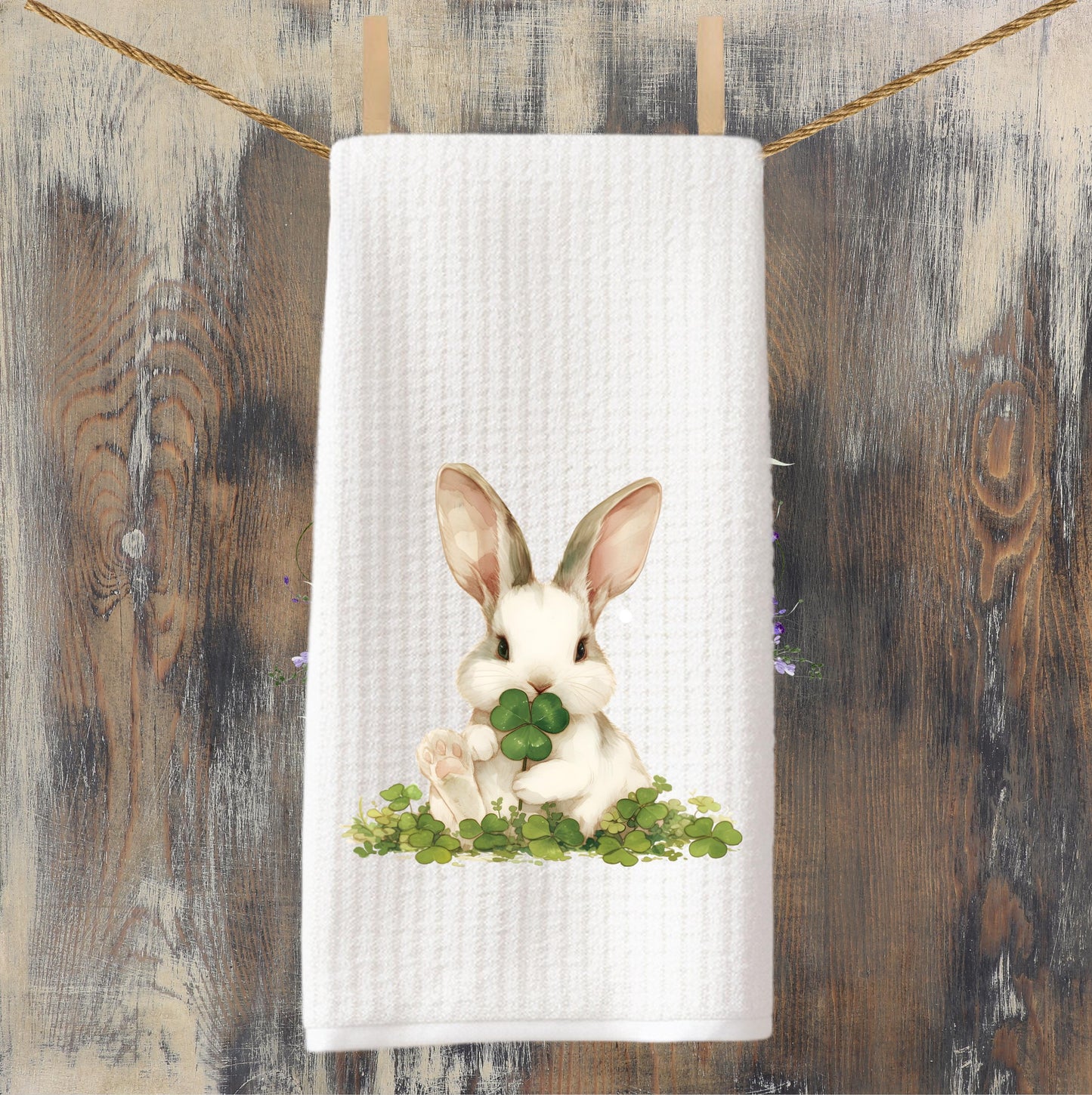 St Patricks Day Bunny Tea Towel