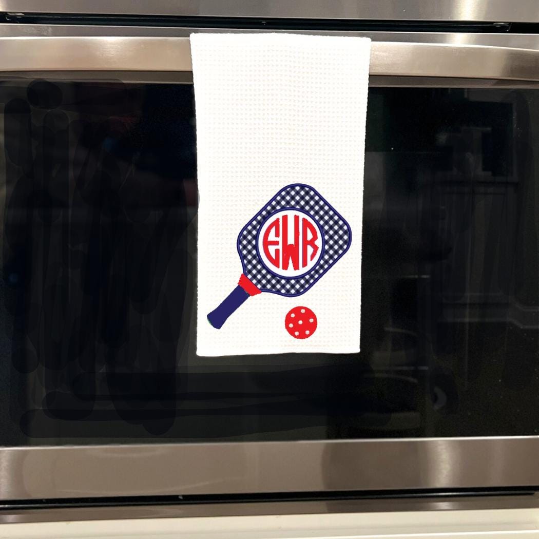 Monogram Pickleball Tea Towel