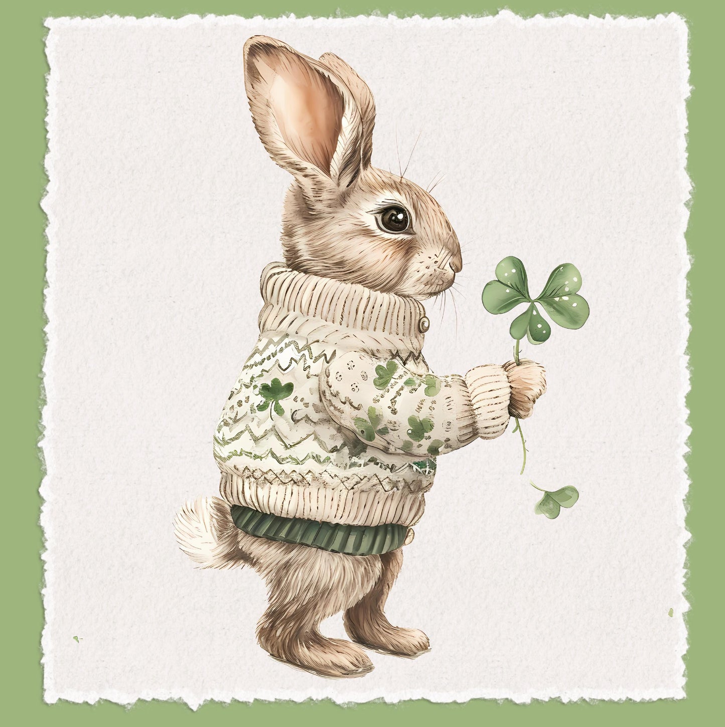 Clover Bunny Tea Towel