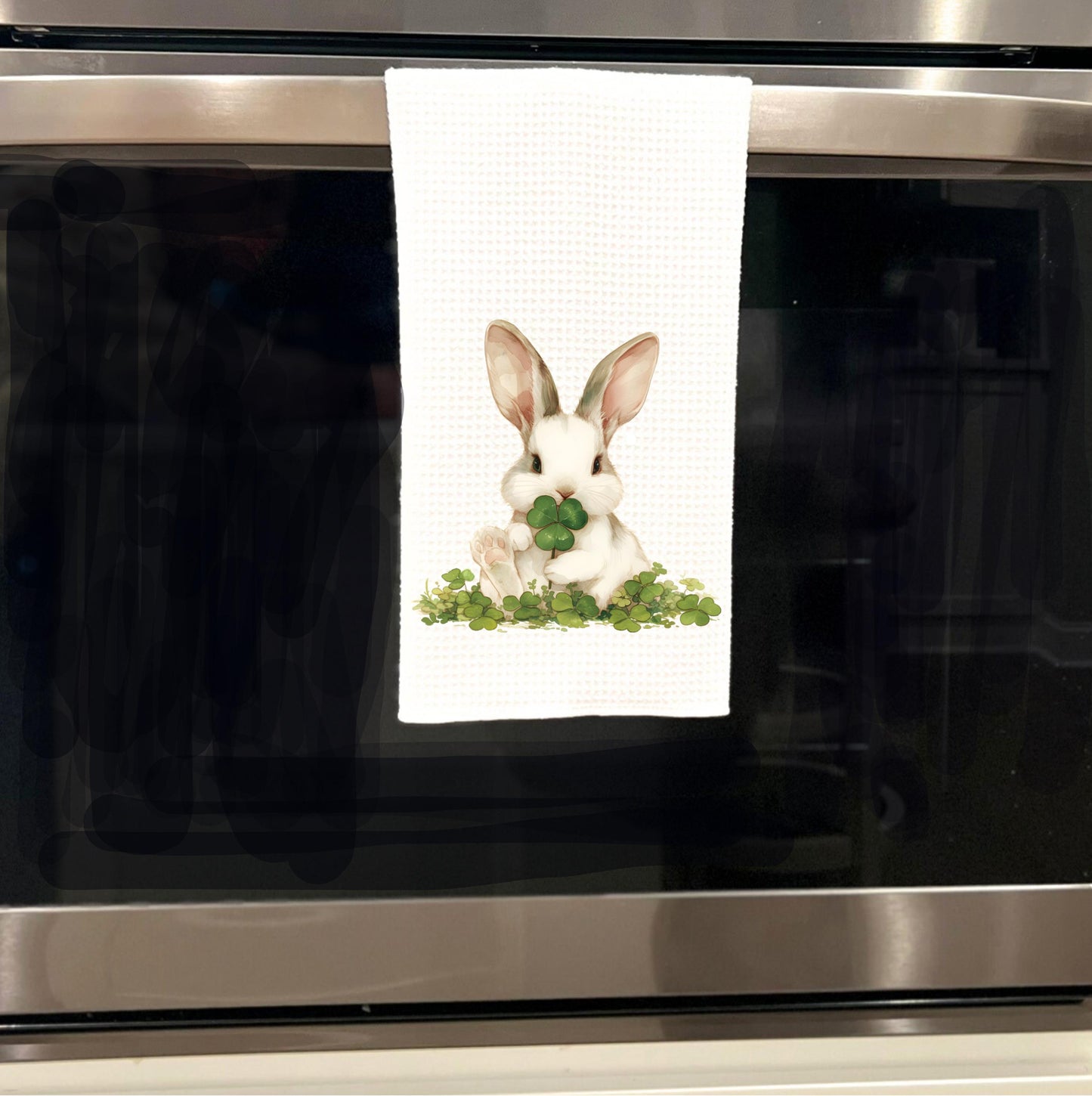 St Patricks Day Bunny Tea Towel