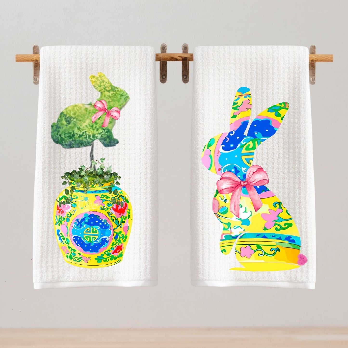Multicolor Bunny Tea Towel Collection