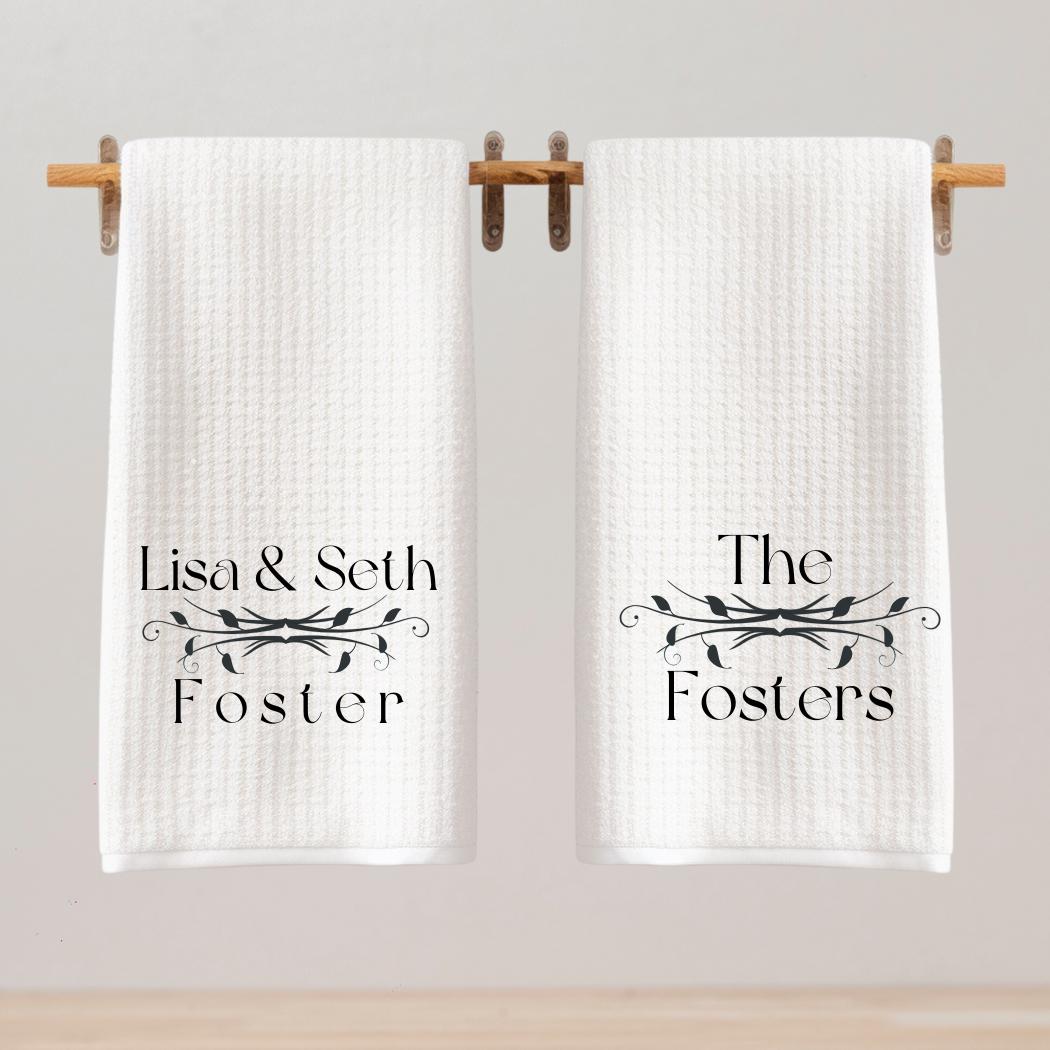 Black and White Wedding Gift Tea Towel