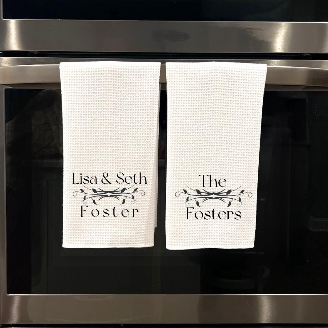 Black and White Wedding Gift Tea Towel