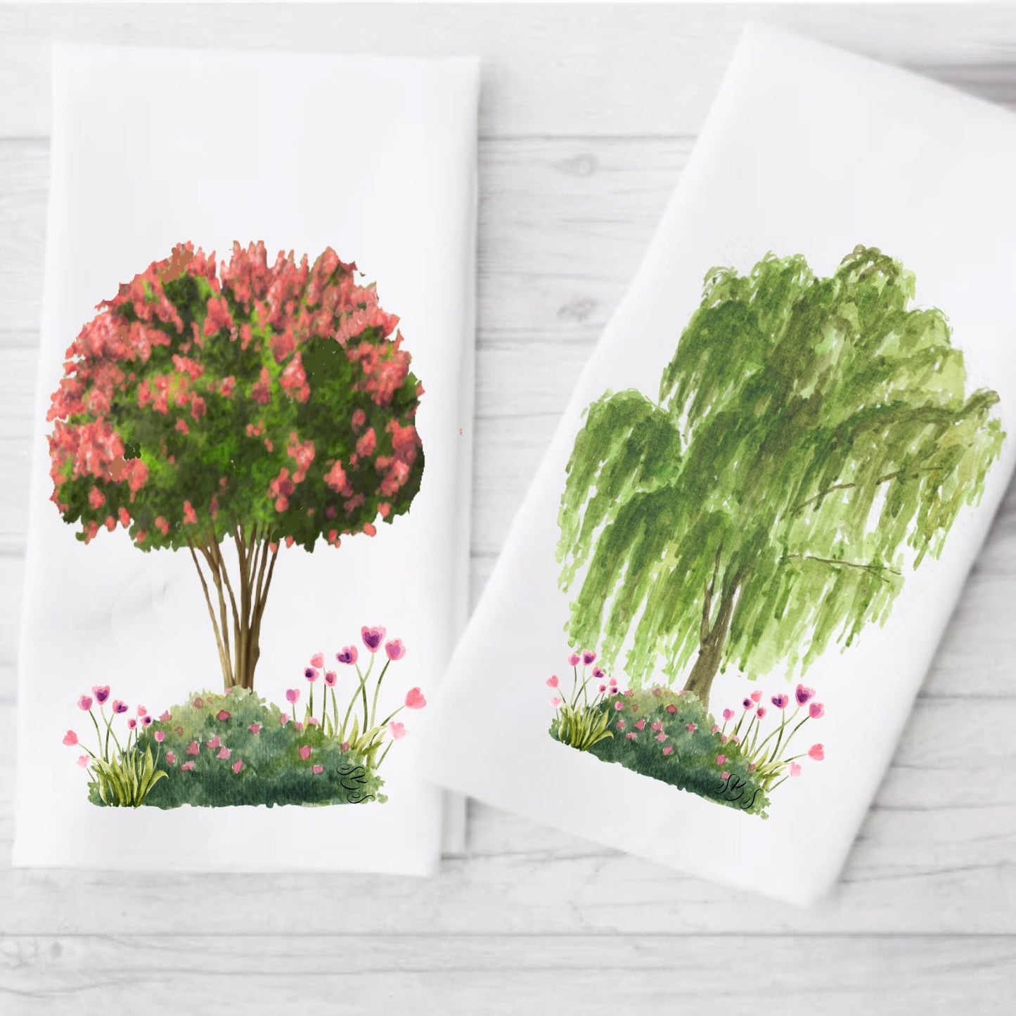 Crepe Myrtle Tree Tea Towel