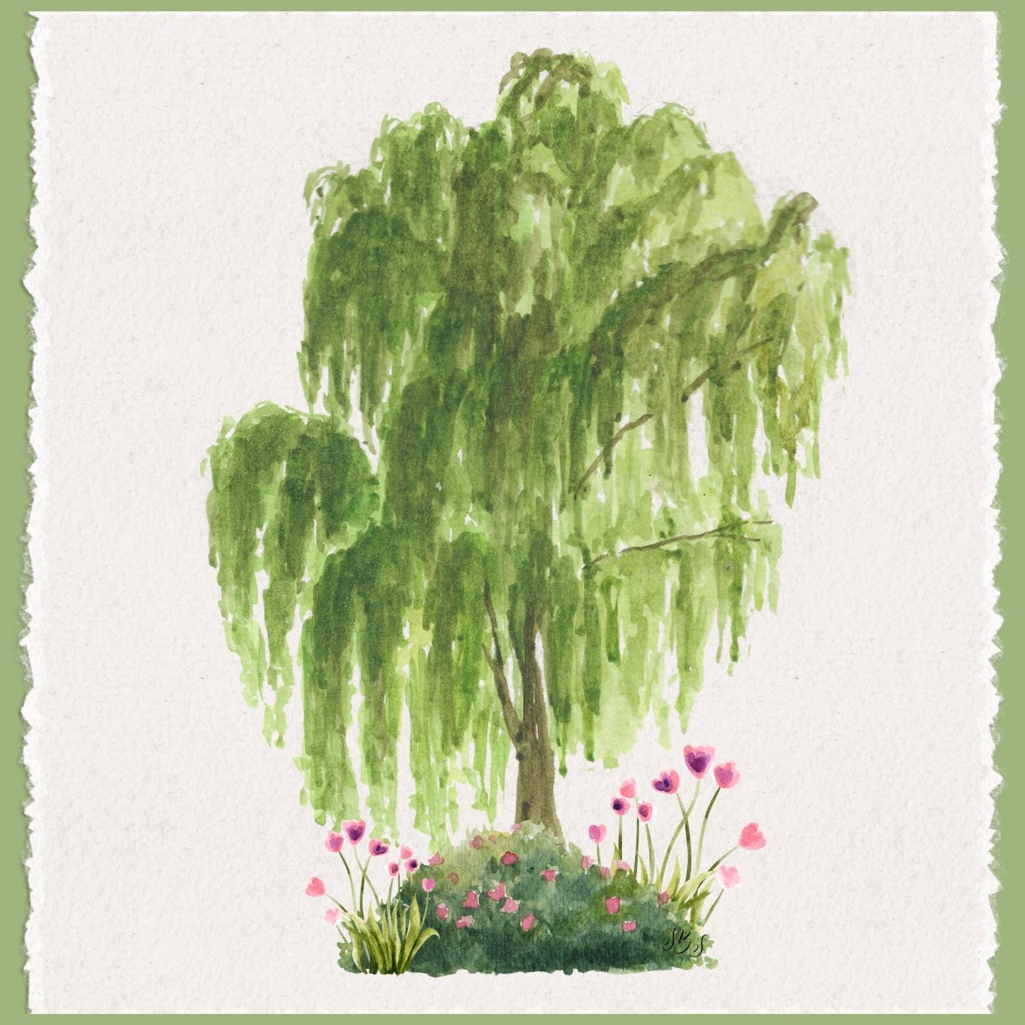 Willow Tree Tea Towel