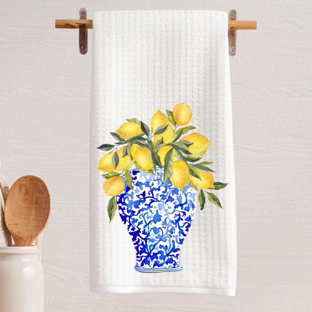 Lemon Vase Tea Towel