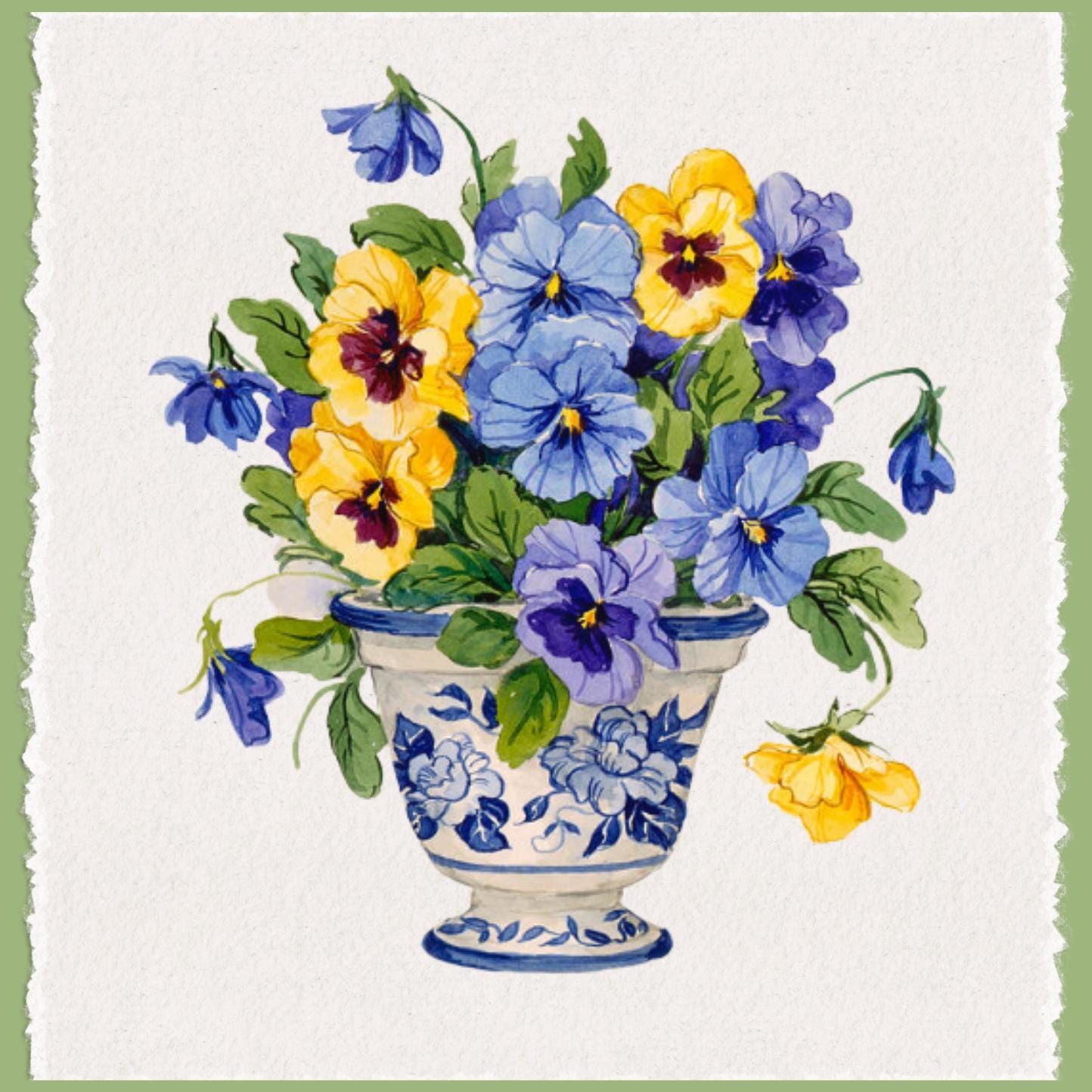 Pansies and Crocus Tea Towel Collection