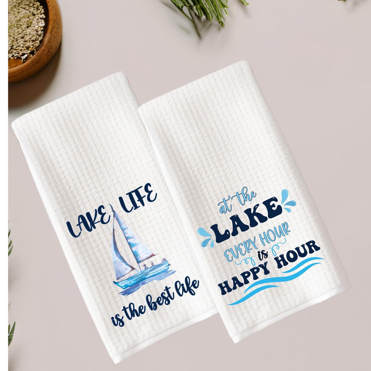Lake Life and Happy Hour Tea Towel Collection
