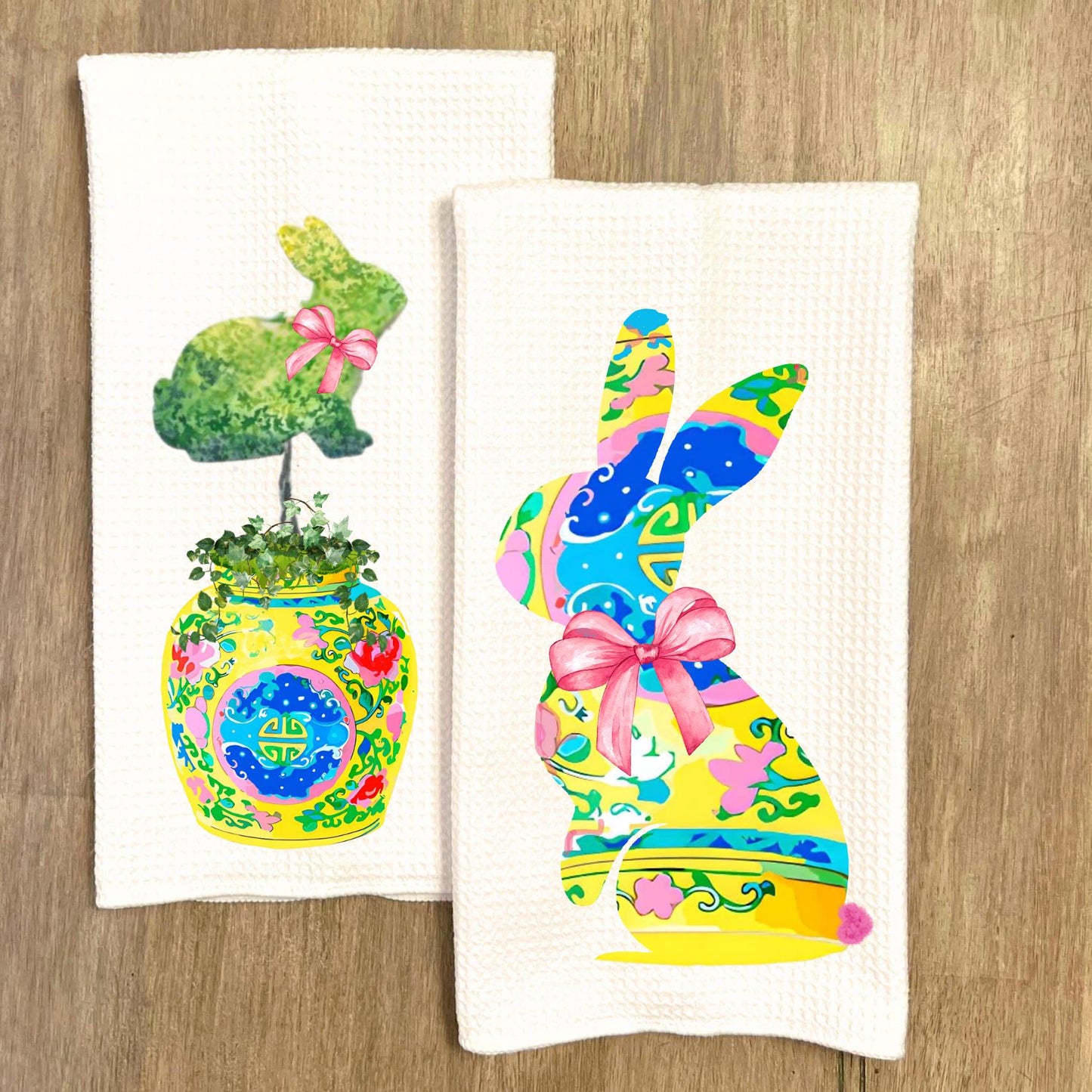 Multicolor Bunny Tea Towel Collection