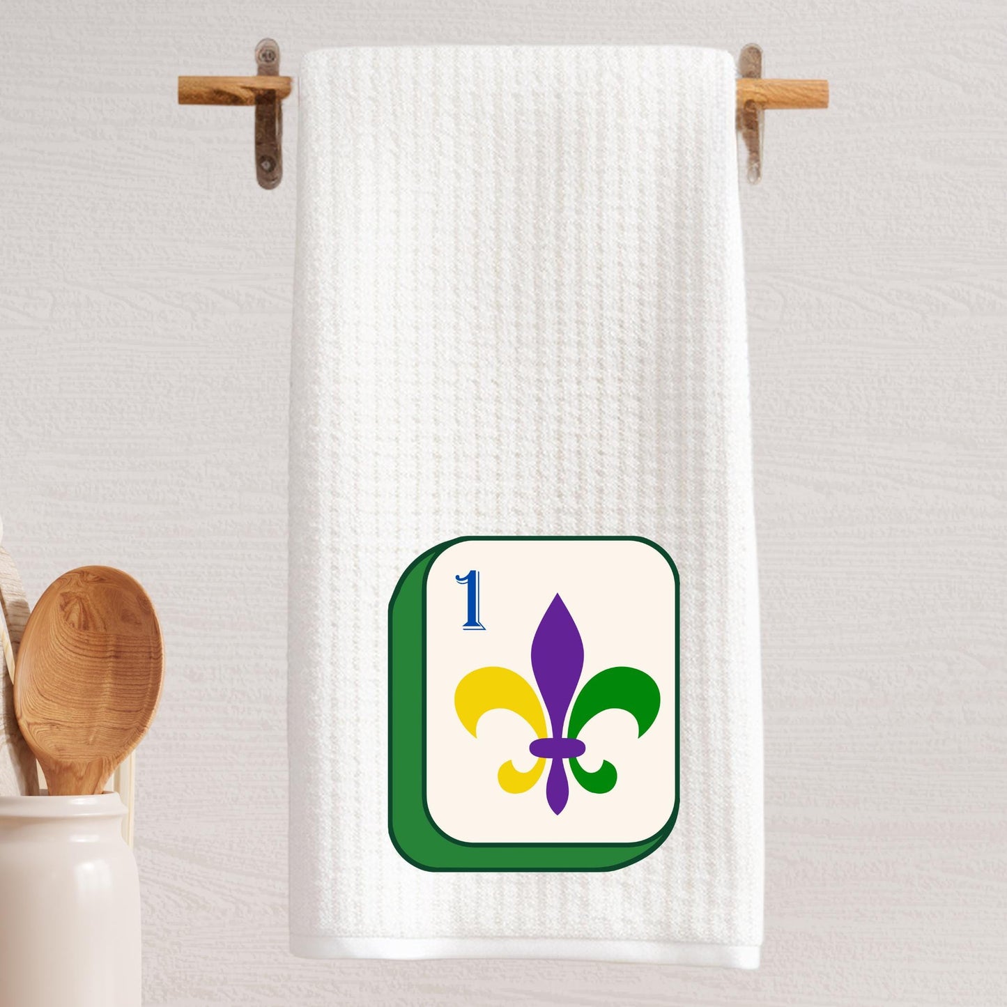 Mahjong Tea Towels - Louisiana Mardi Gras