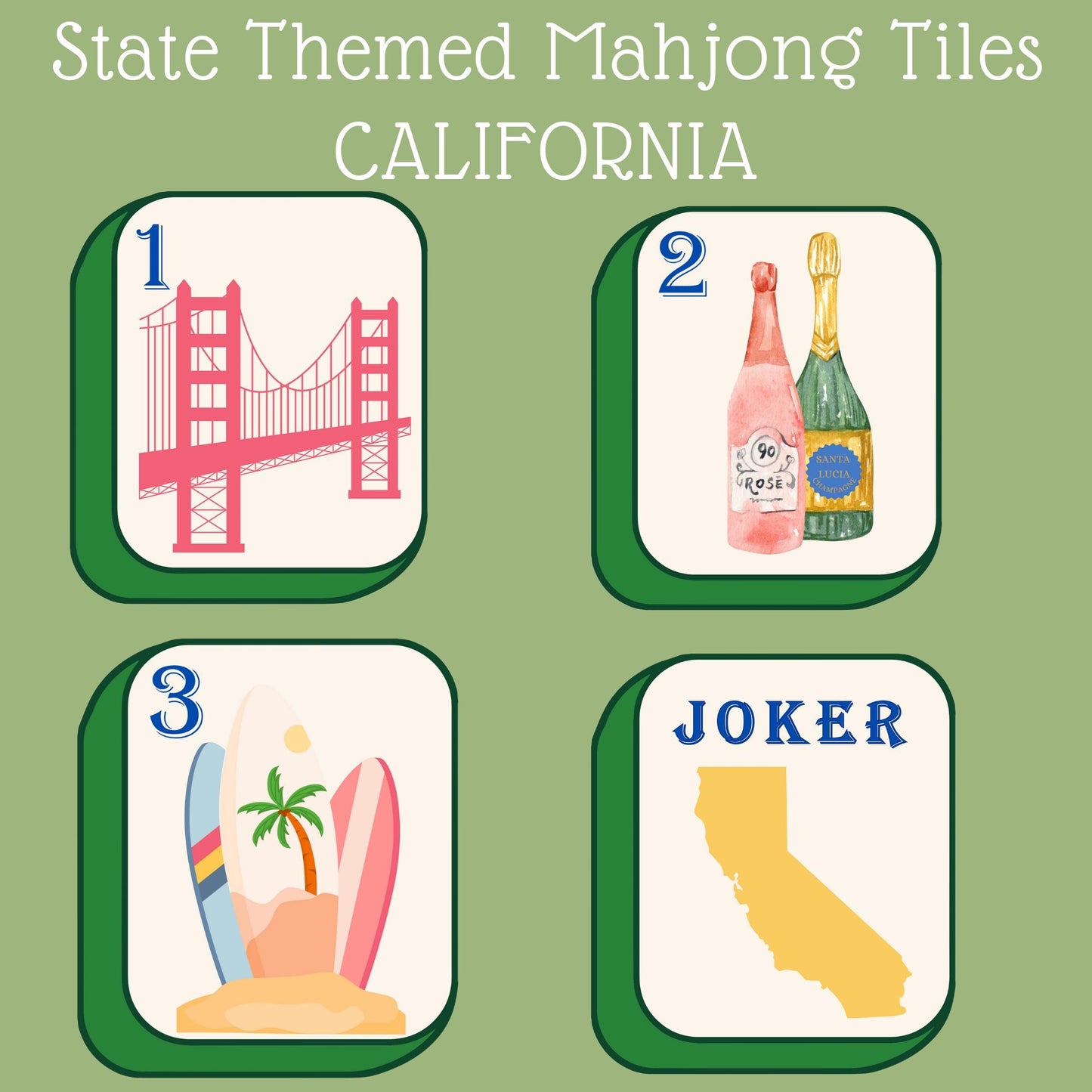 Cali Mahjong Tea Towel Collection