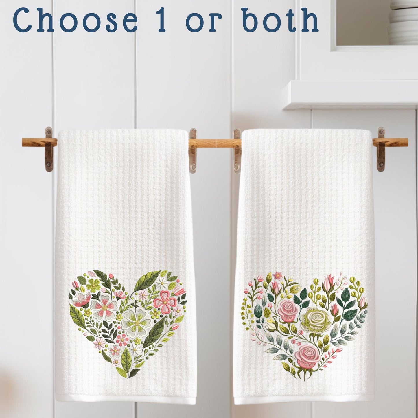 Floral Heart Tea Towel Collection