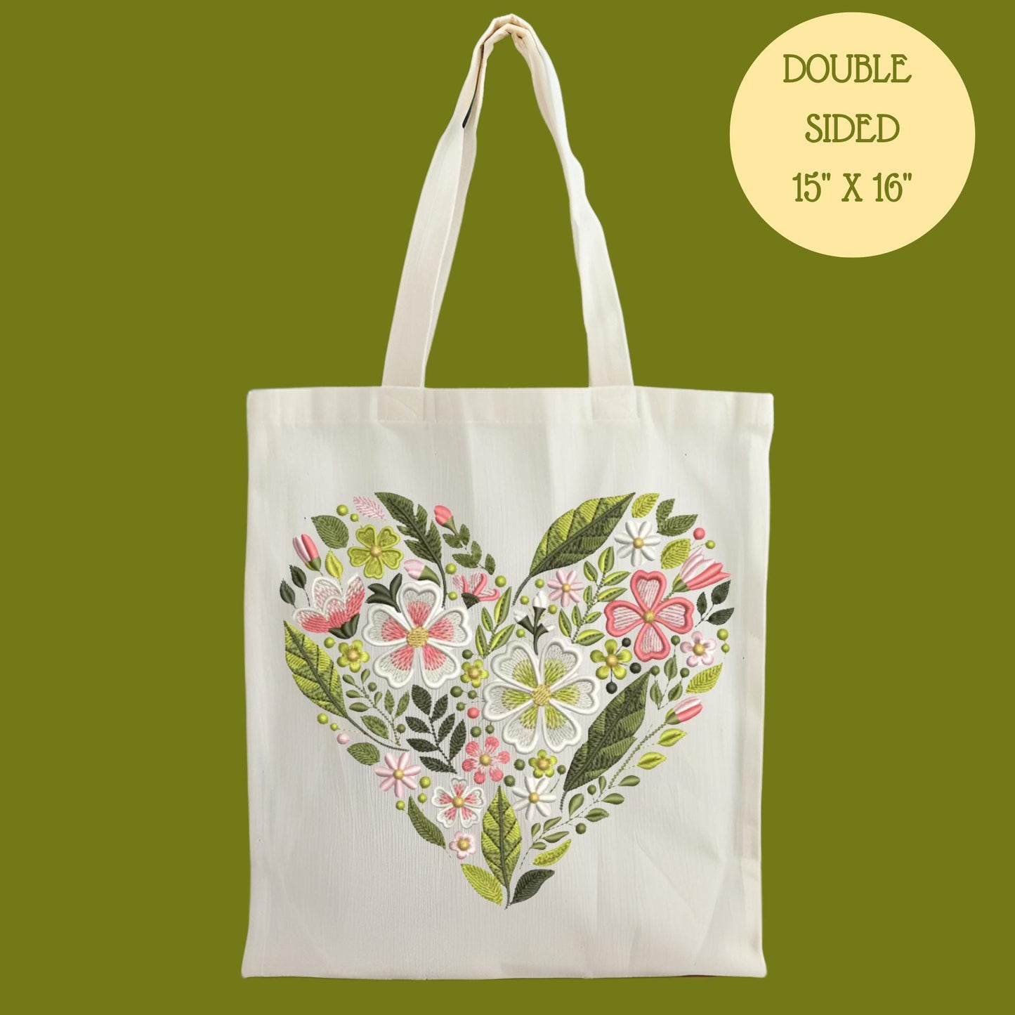 Floral Heart Tote Bag