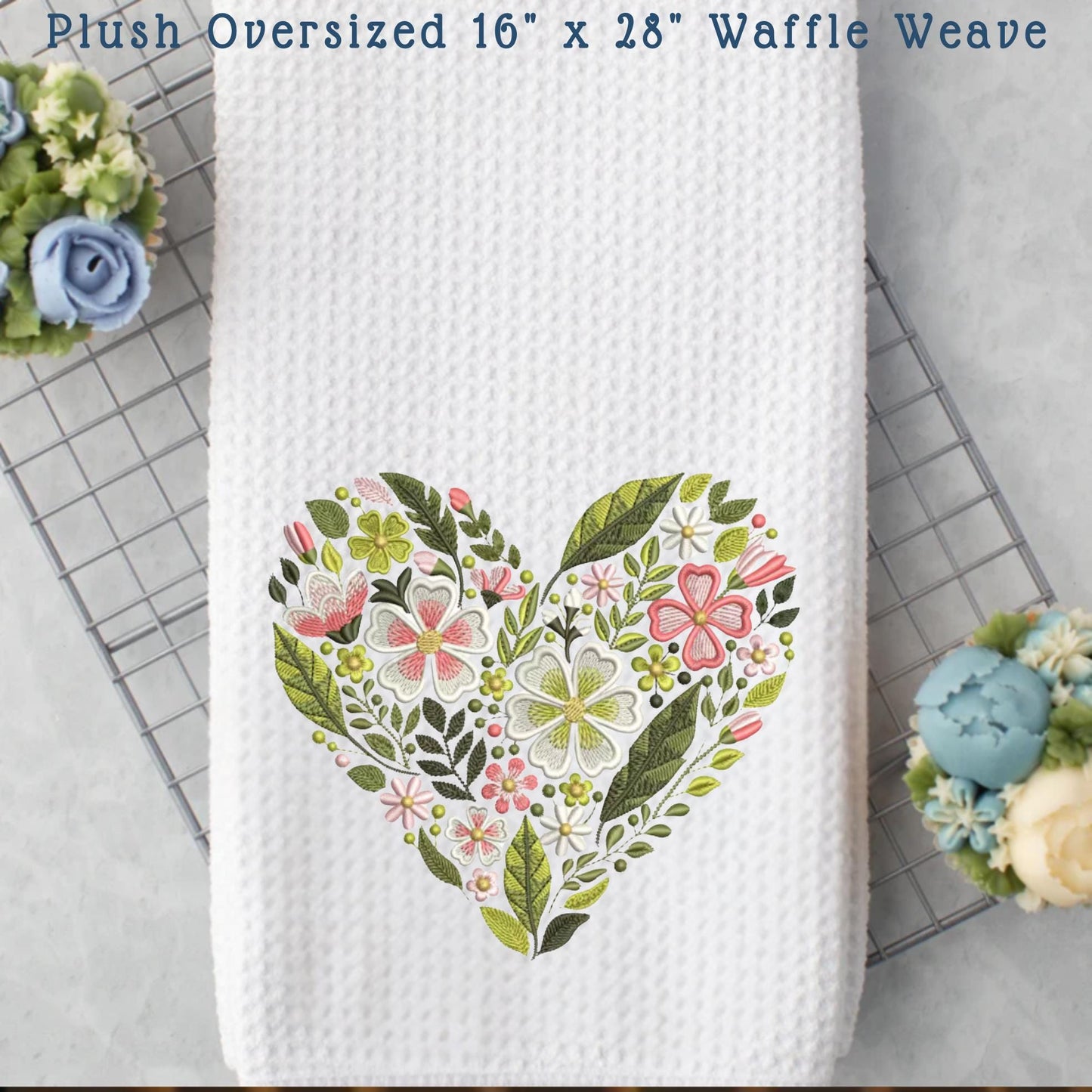 Floral Heart Tea Towel Collection