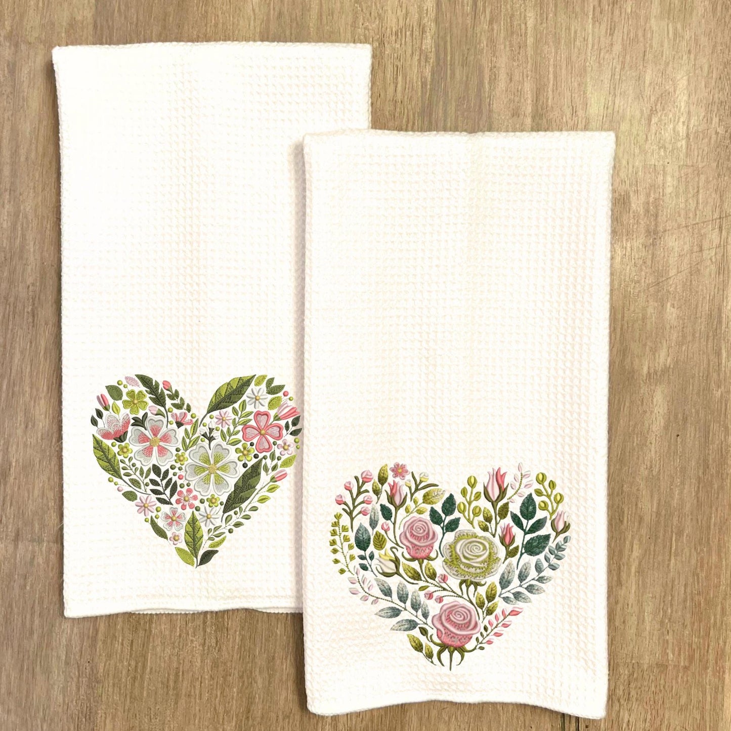 Floral Heart Tea Towel Collection