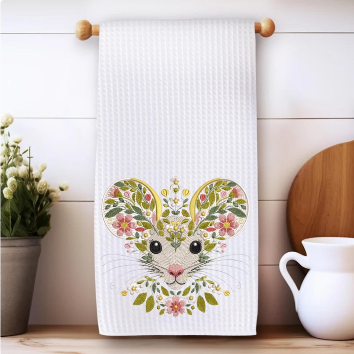 Floral Bunny & Mouse Tea Towel Collection