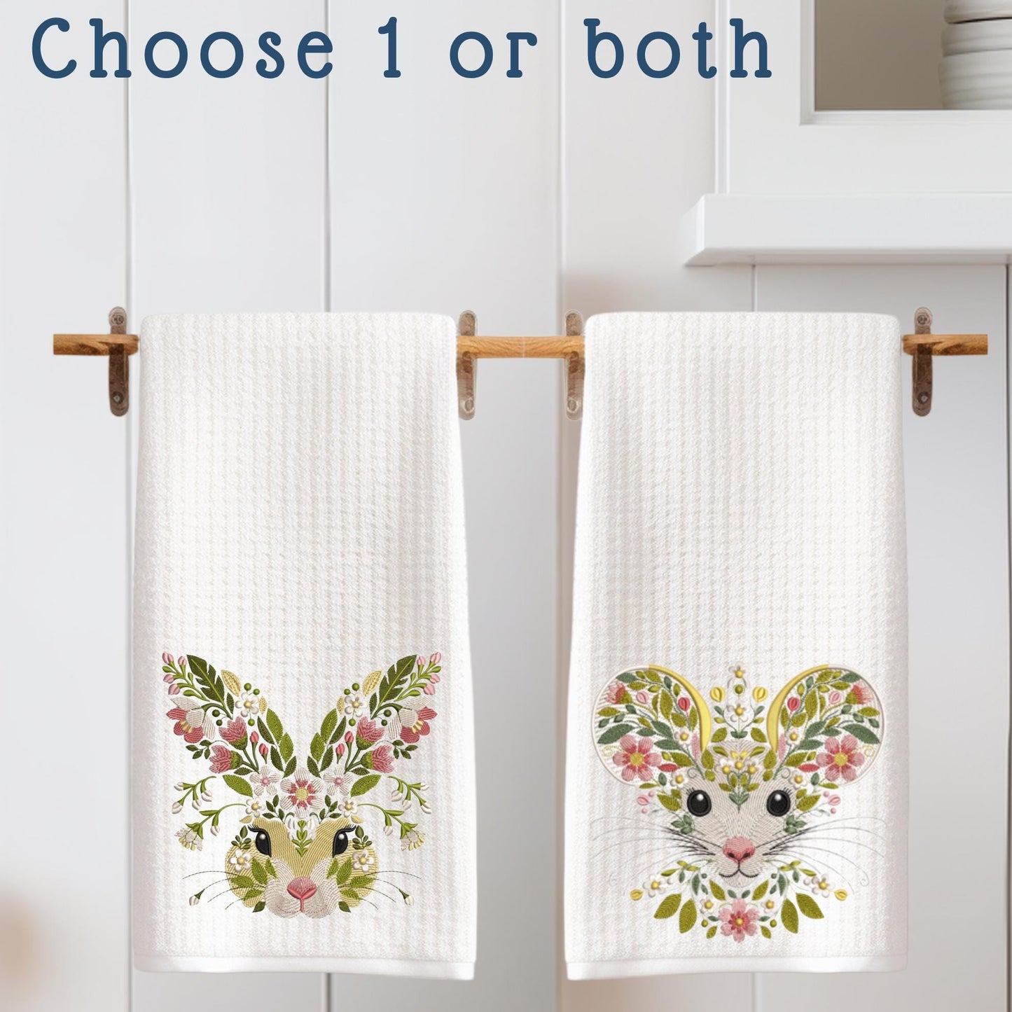 Floral Bunny & Mouse Tea Towel Collection