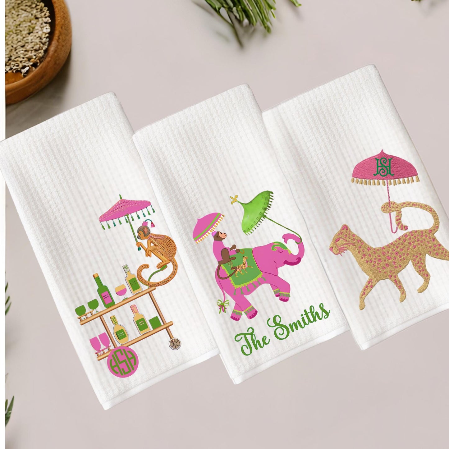 Preppy Palm Beach Tea Towels
