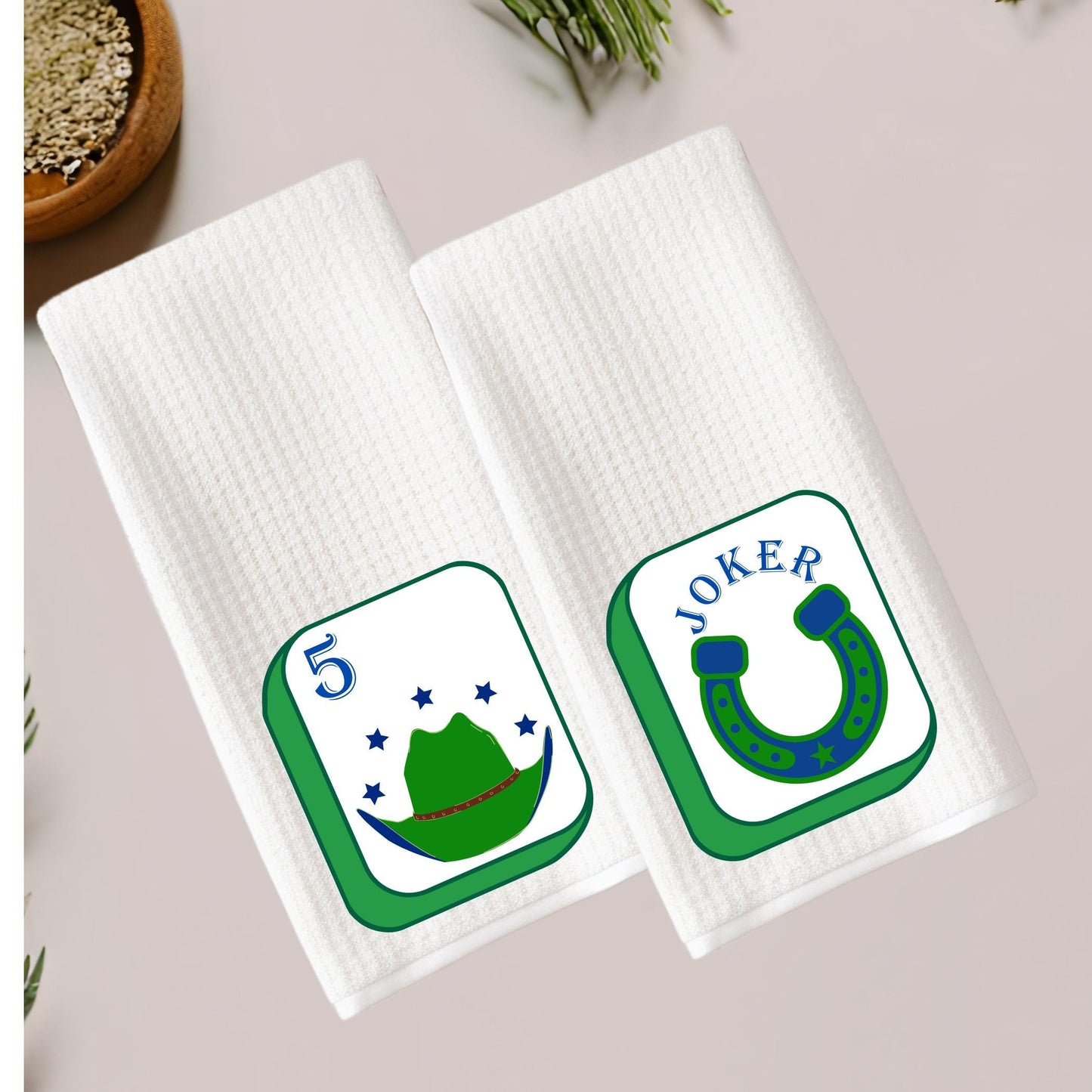 Texas Mahjong Tea Towel Collection