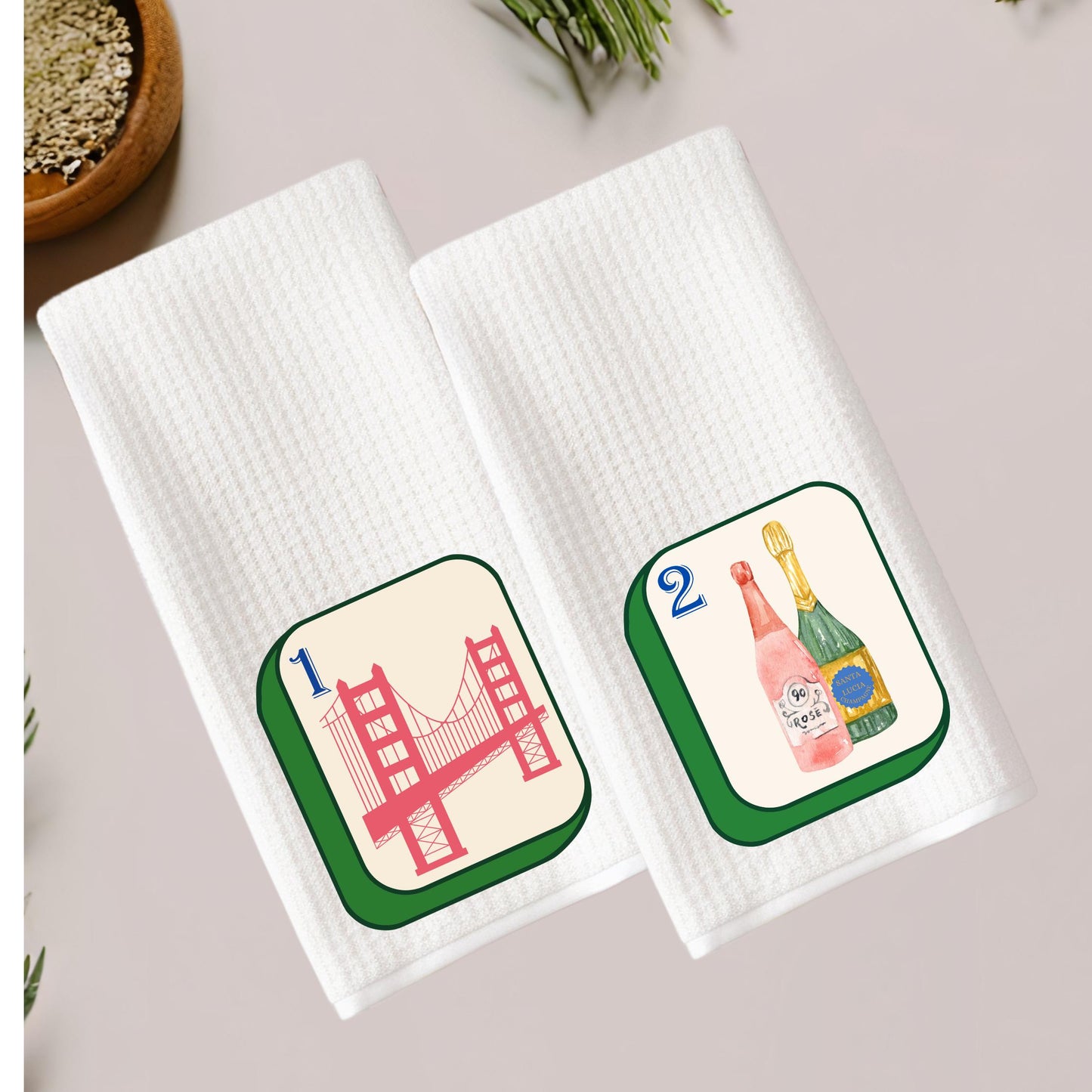 Cali Mahjong Tea Towel Collection