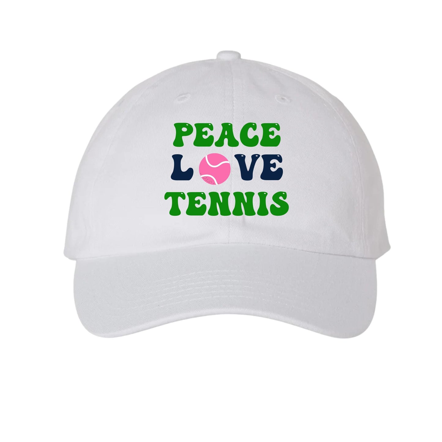 Peace Love and Tennis Cap or Visor