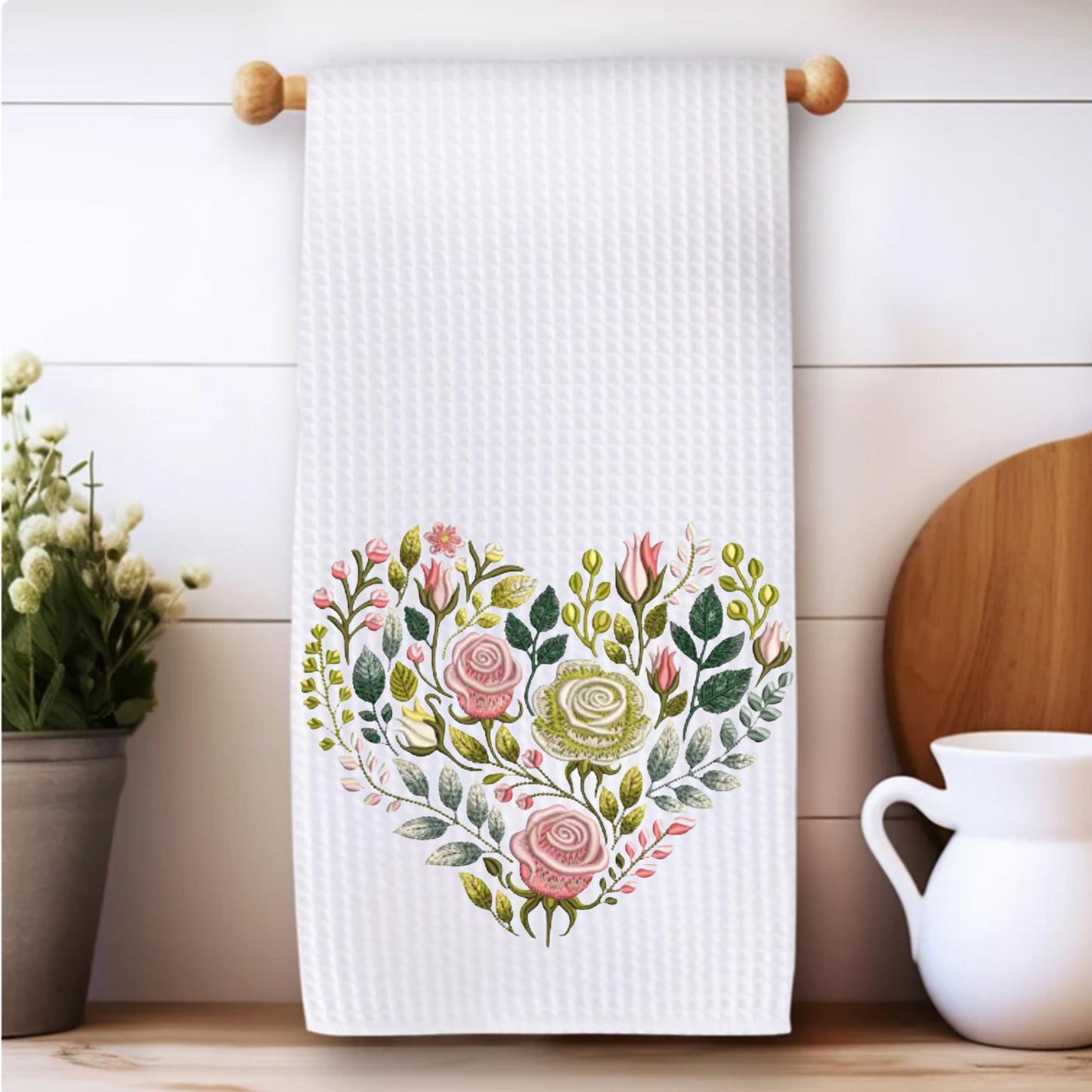 Floral Heart Tea Towel Collection