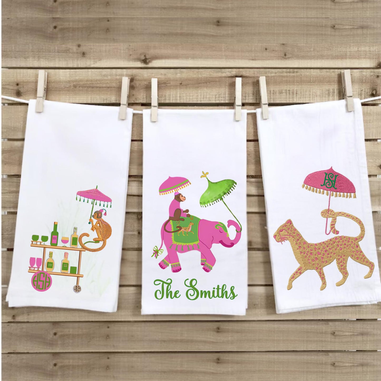Preppy Palm Beach Tea Towels