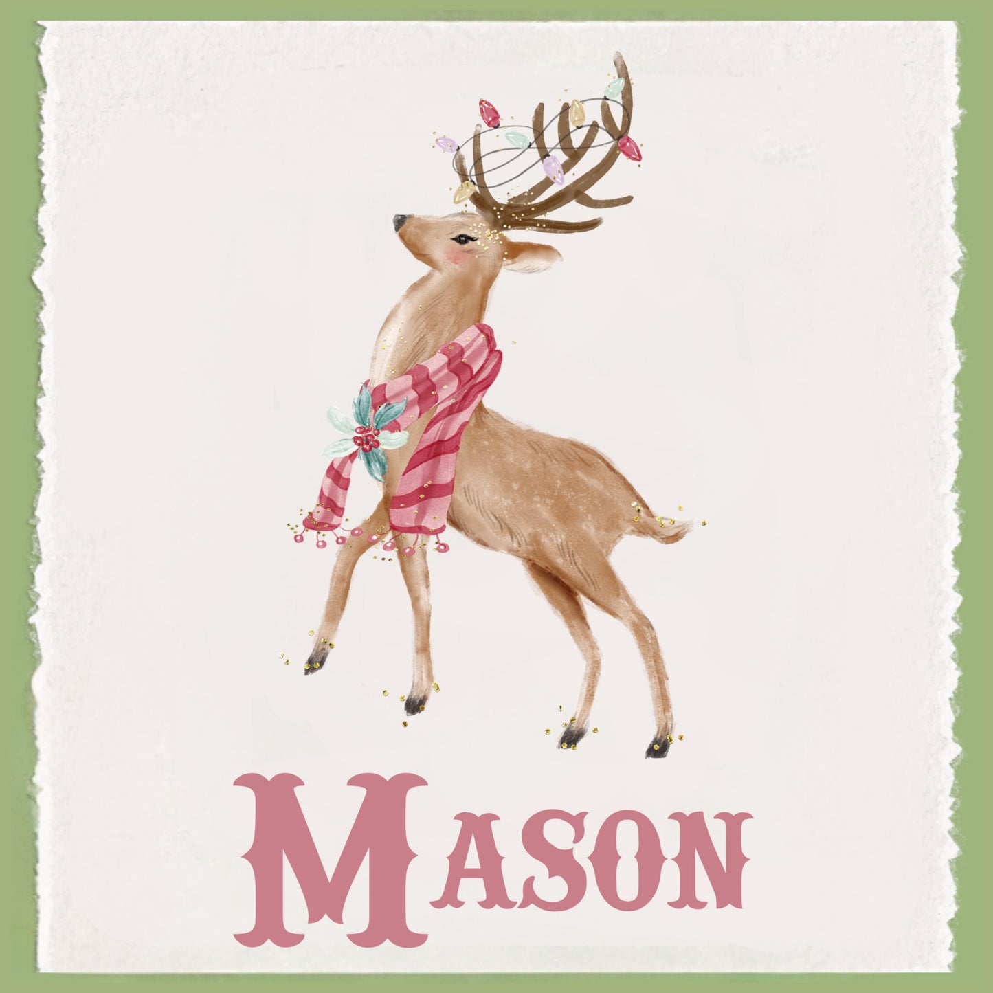 Christmas Pillow - Preppy Pink & Green House Decor - Monogram Christmas Gift - Custom Pillow