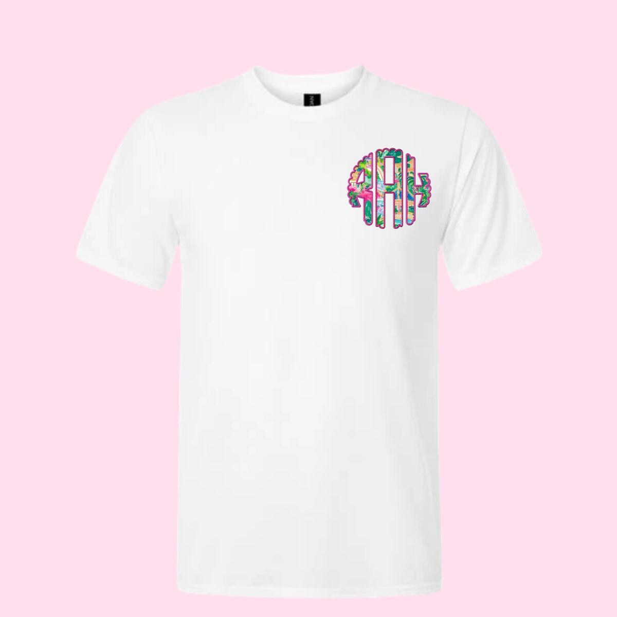 Monogrammed T- Shirt / Patriotic Independence Day / Preppy Monogram Shirt/ Initials Shirt/ Personalized Shirt/ Custom Gift for her / America