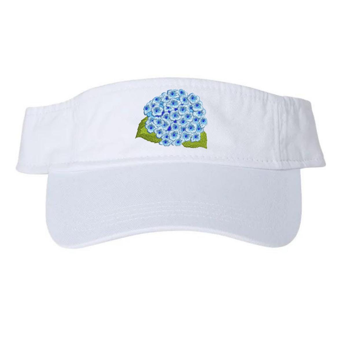 Embroidered Hydrangea Cap or Visor - Preppy Hat Visor - Summer Cap - Old Money Style - Country Club Clothes - Beach Hat or Visor