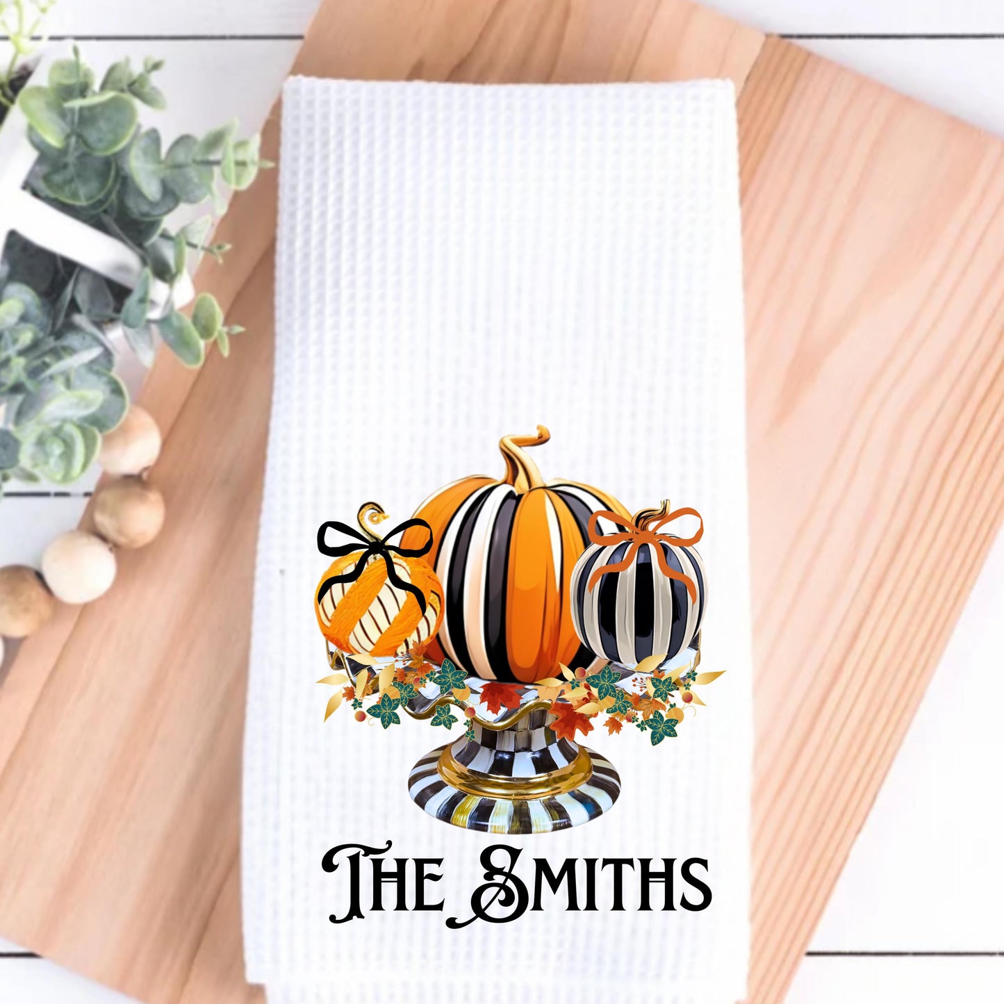 McKenzie Childs Courtly Check Inspired Tea Towel Personalized Gift Preppy Kitchen Decor Birthday Gift For Her Personalized Dish Towel