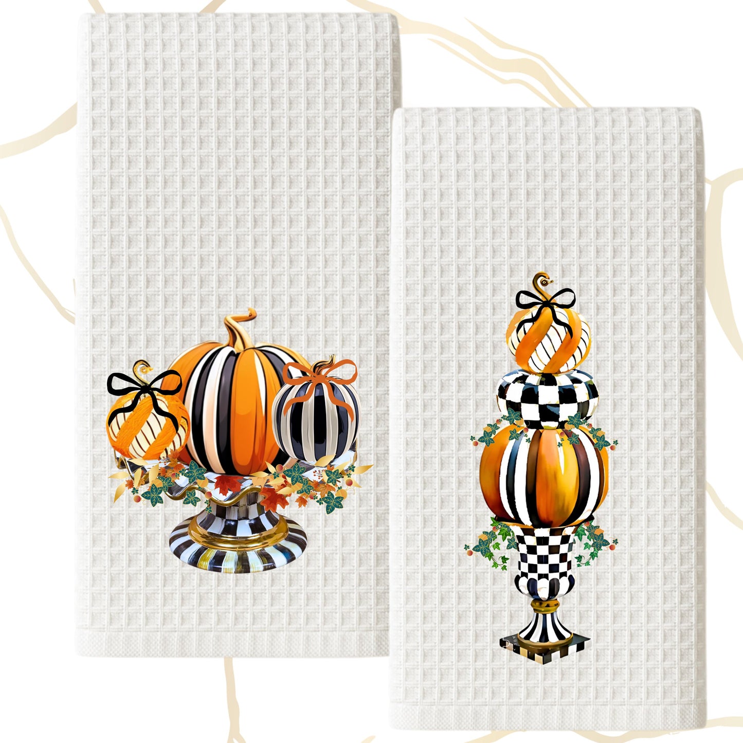 McKenzie Childs Courtly Check Inspired Tea Towel Personalized Gift Preppy Kitchen Decor Birthday Gift For Her Personalized Dish Towel