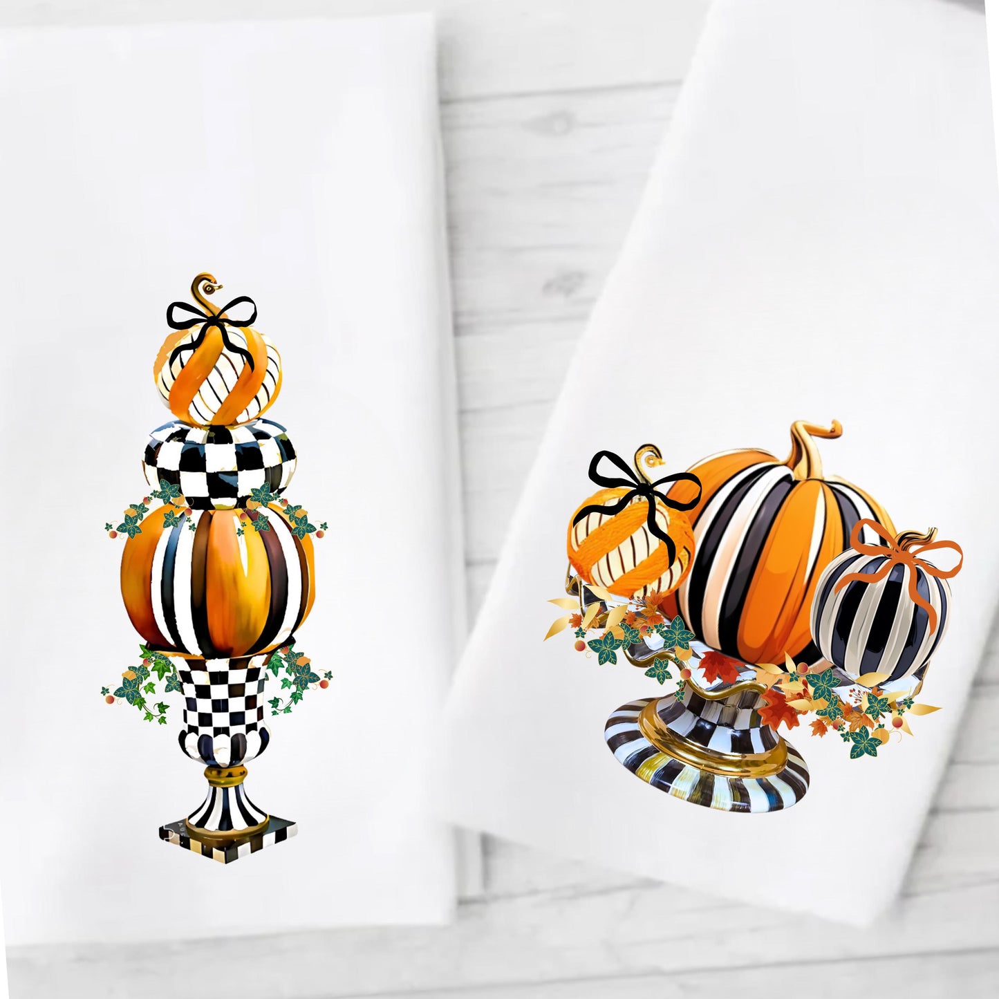 McKenzie Childs Courtly Check Inspired Tea Towel Personalized Gift Preppy Kitchen Decor Birthday Gift For Her Personalized Dish Towel