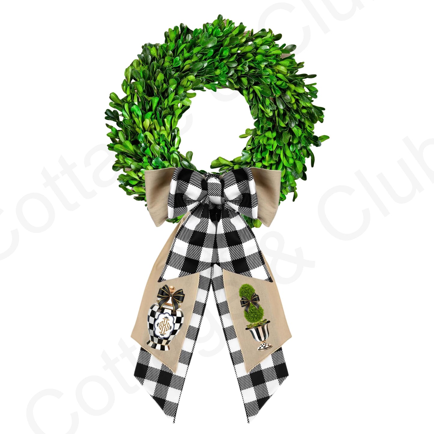 Halloween Fall McKenzie Childs Inspired Wreath Sash | Door Hanger | Front Door Decor | Wreath Bow | Holiday Porch Decor - Pumpkin Decoration